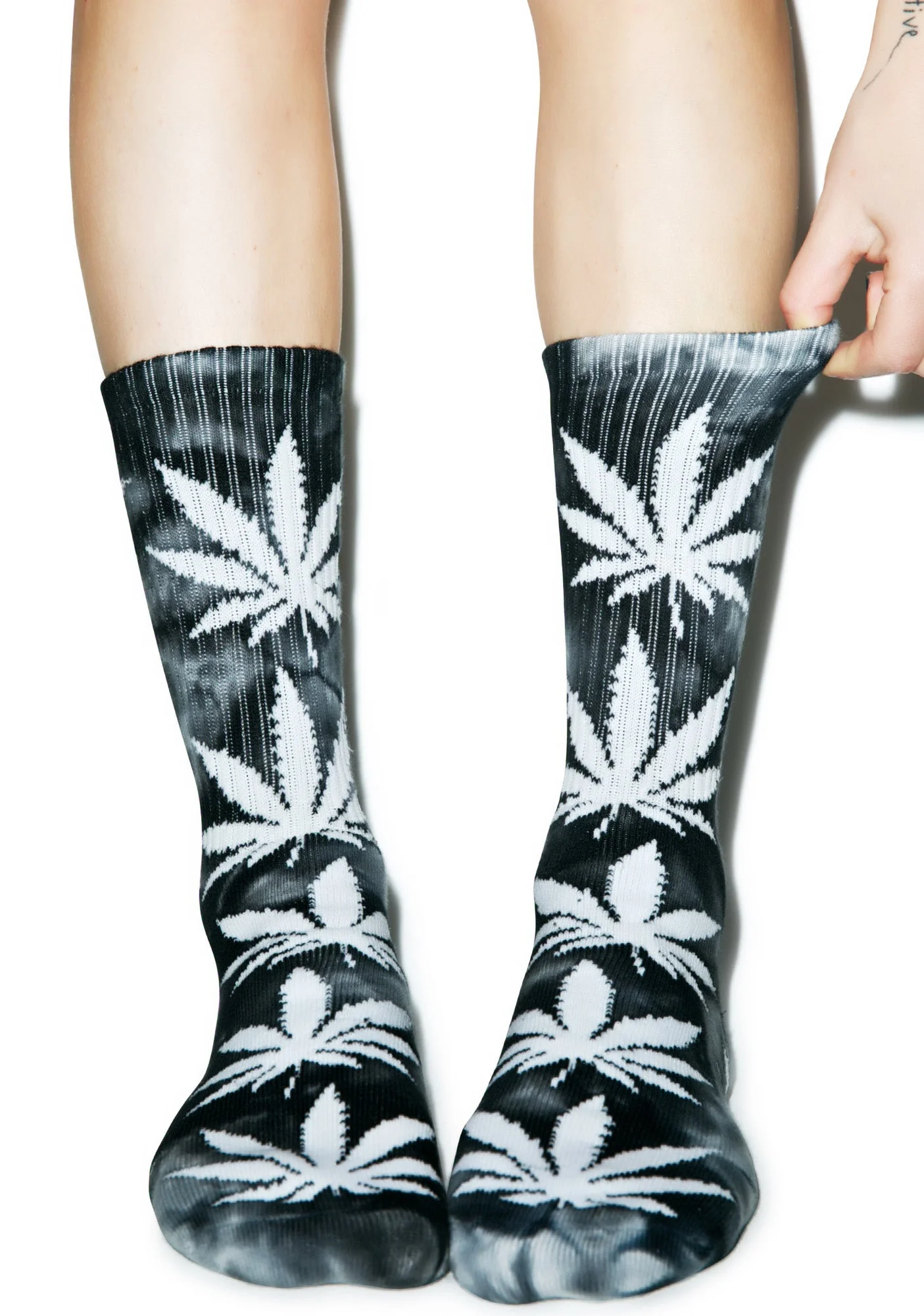 Tie Dye Plantlife Crew Sock - Off White - Image 9
