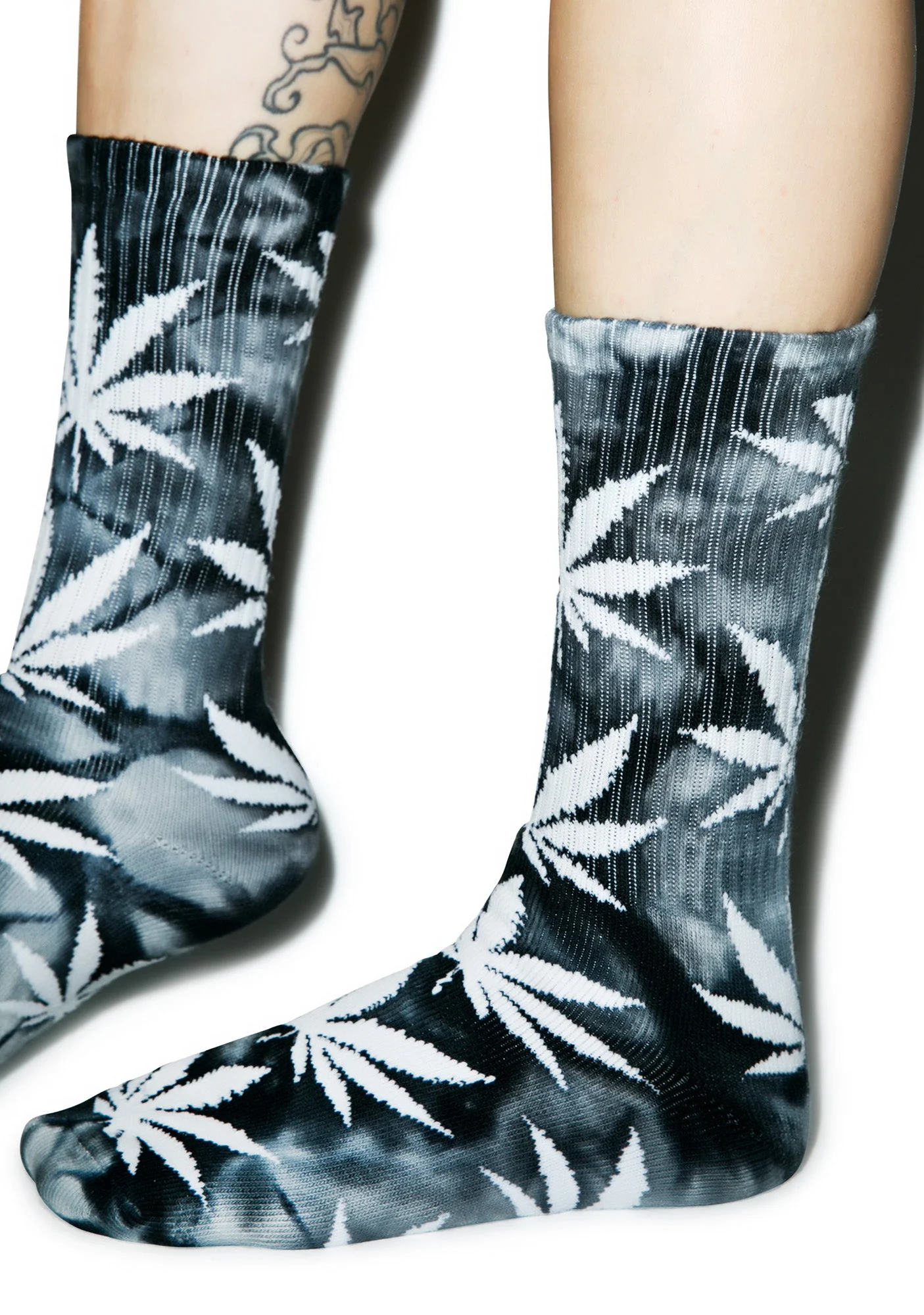 Tie Dye Plantlife Crew Sock - Black - Image 10