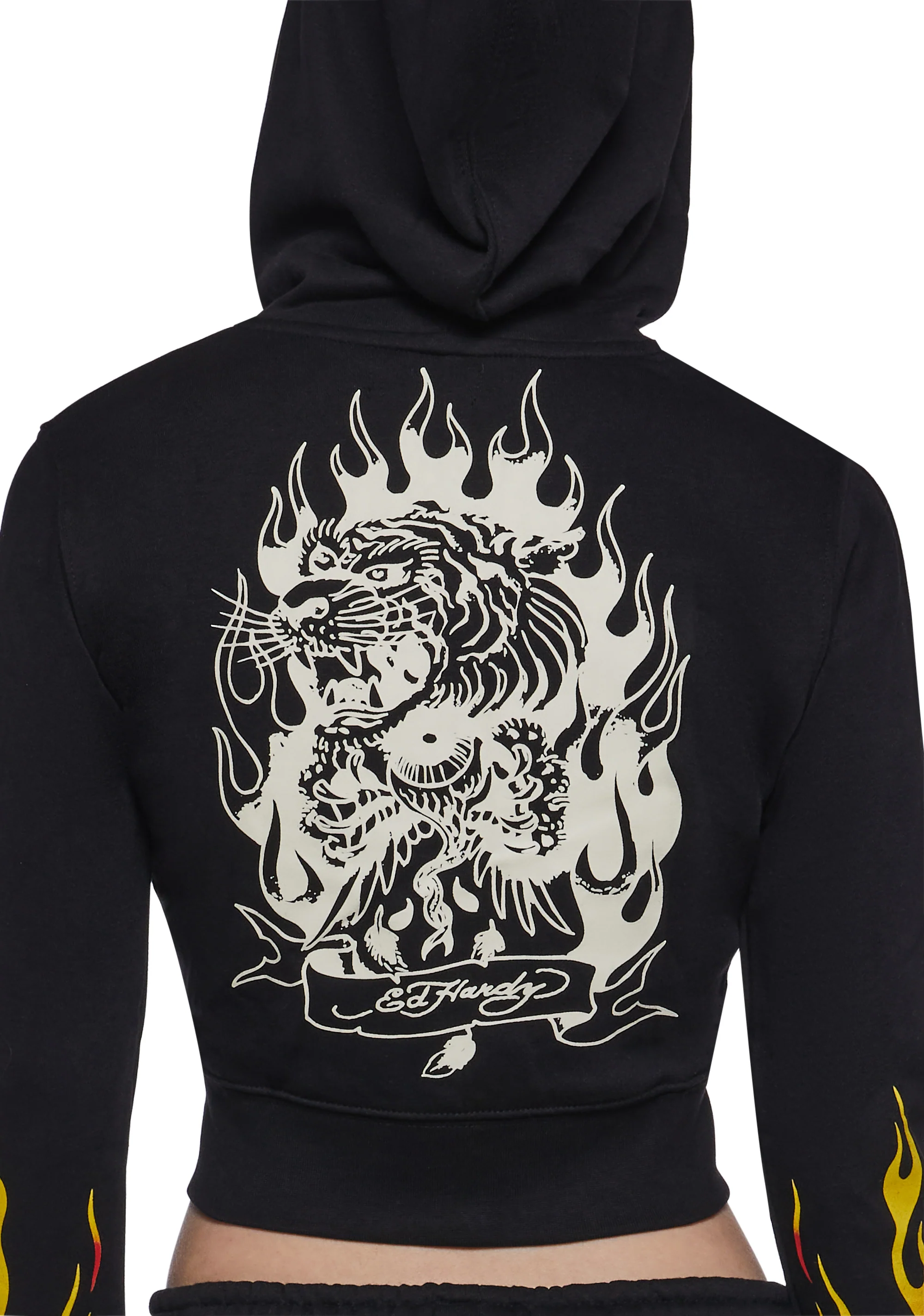 Tiger Flame Crop Zip Hoodie - Image 6