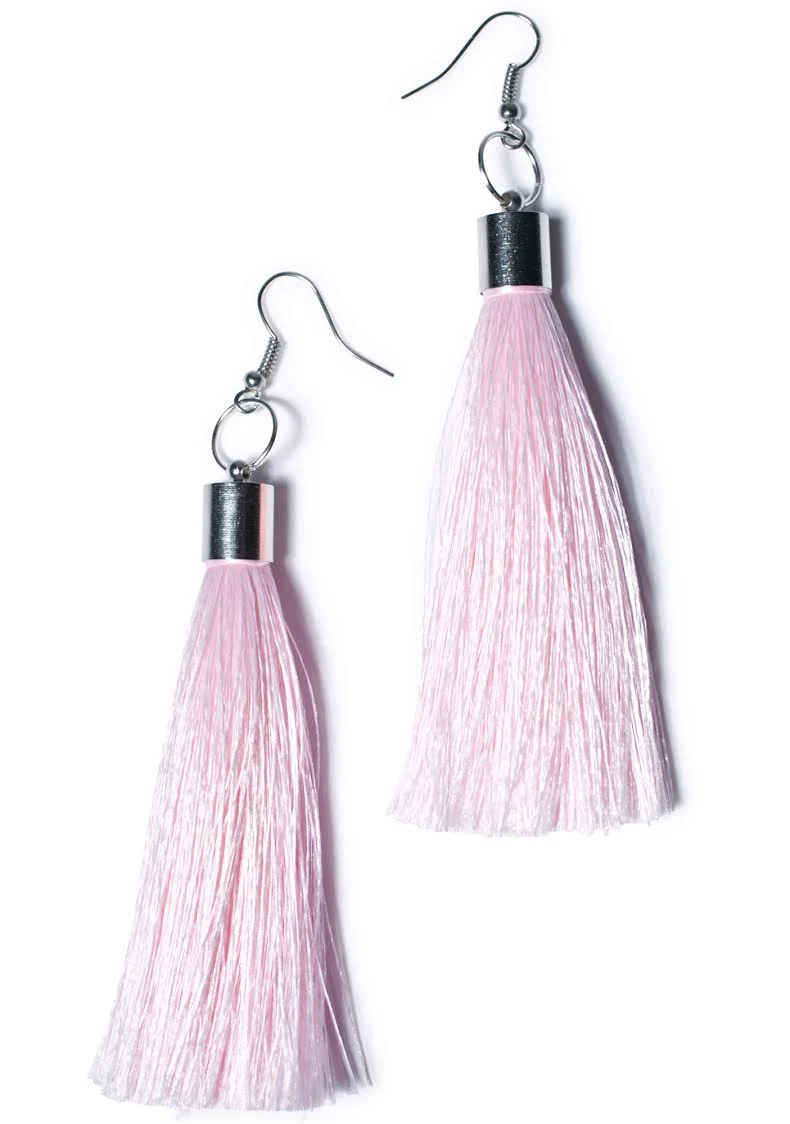 Tila Tassle Earrings - Light Pink - Image 5