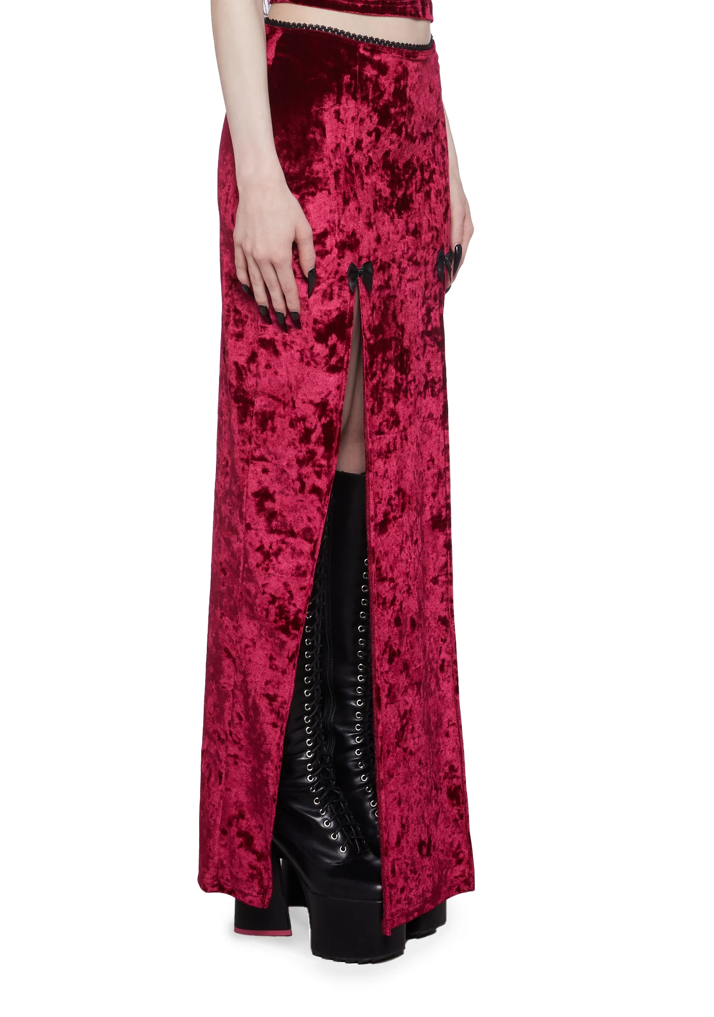 Time Stands Still Maxi Skirt - Burgundy - Image 3