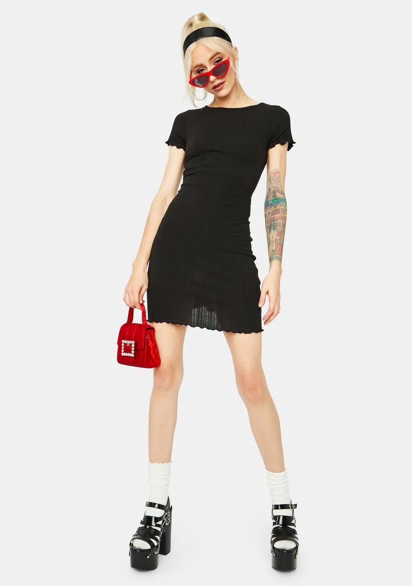 Time Well Spent Lettuce Trim Short Sleeve Mini Dress - Image 3