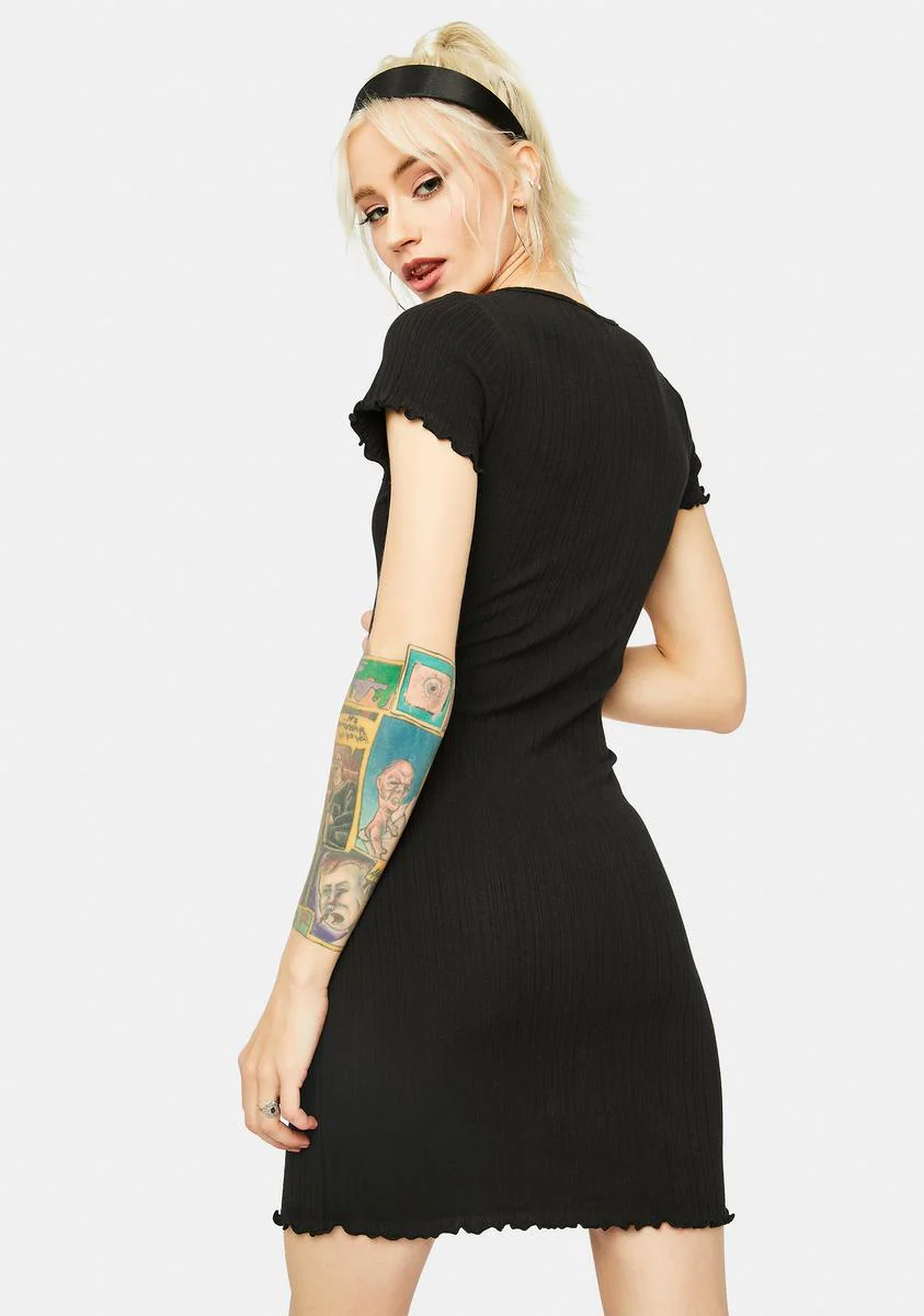 Time Well Spent Lettuce Trim Short Sleeve Mini Dress - Image 4