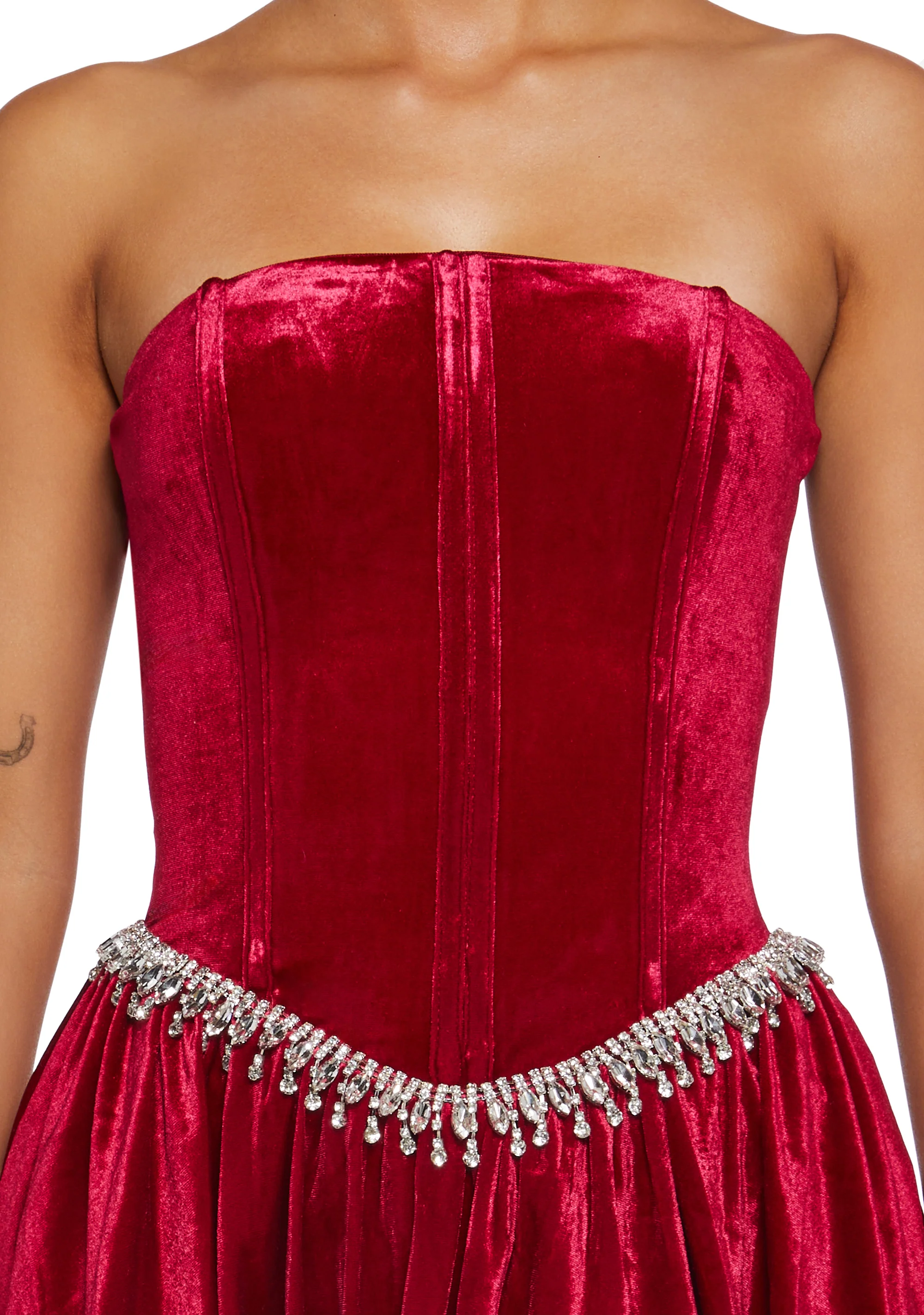 Tinsel Event Velvet Dress - Red - Image 5
