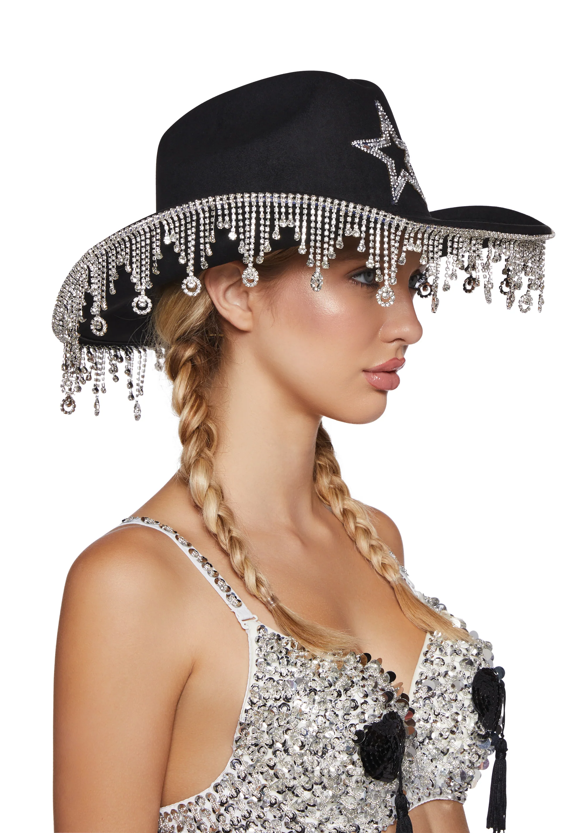 Tinsel Town Rhinestone Cowboy Hat - Black - Image 2