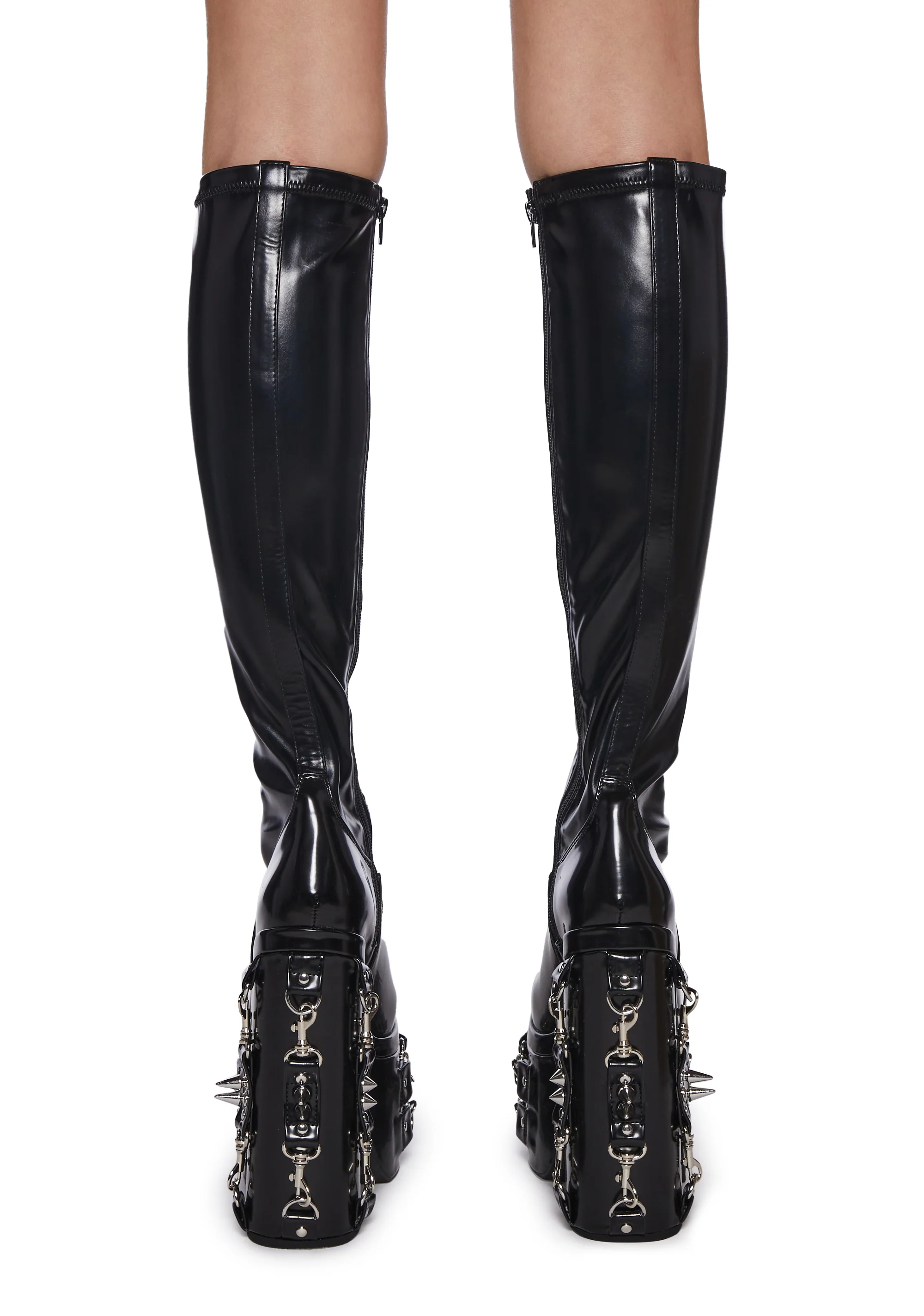 Total Bondage Stretch Spiked Platform Boots - Image 4