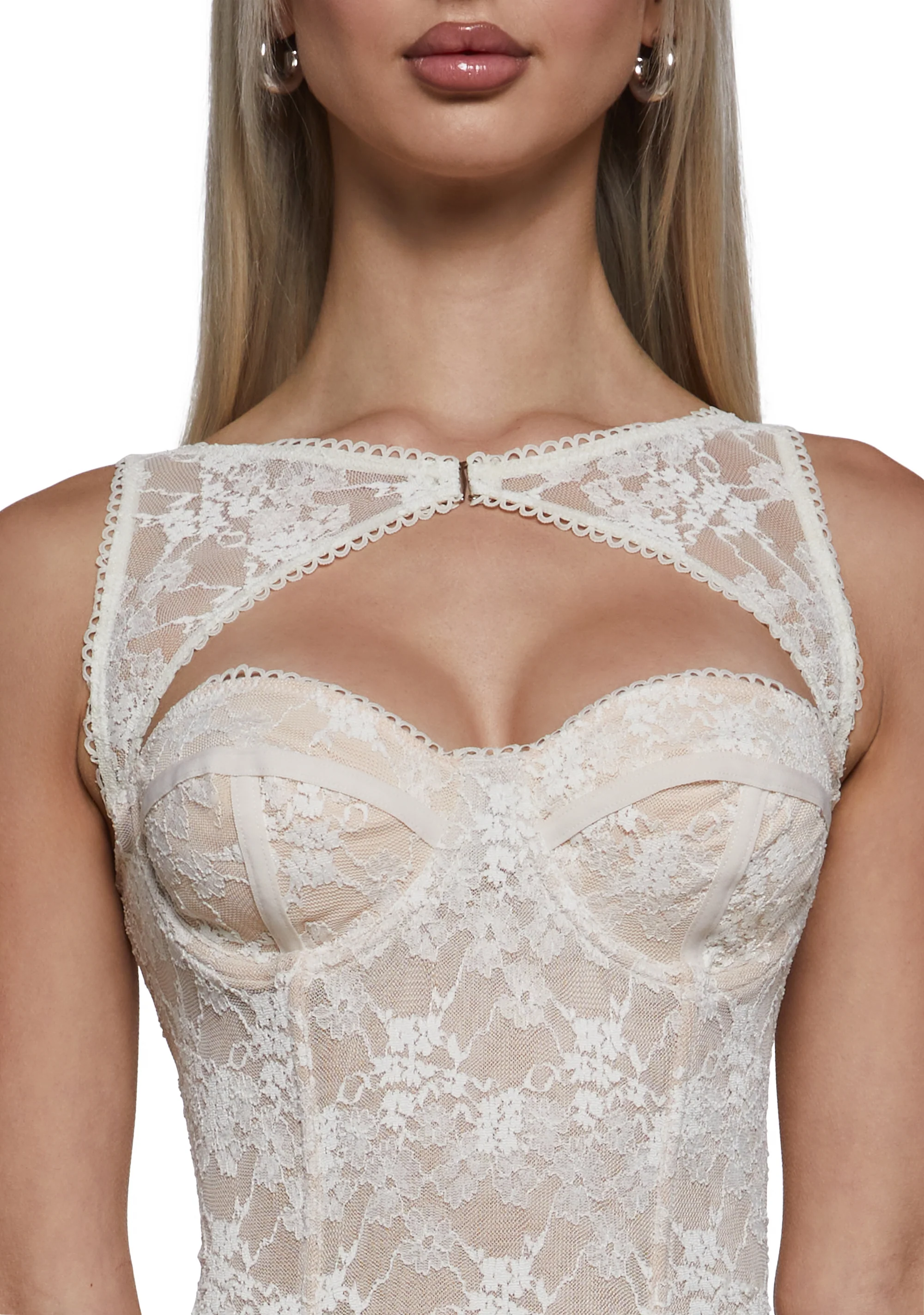 Total Siren Lace Corset Top - Ivory - Image 6