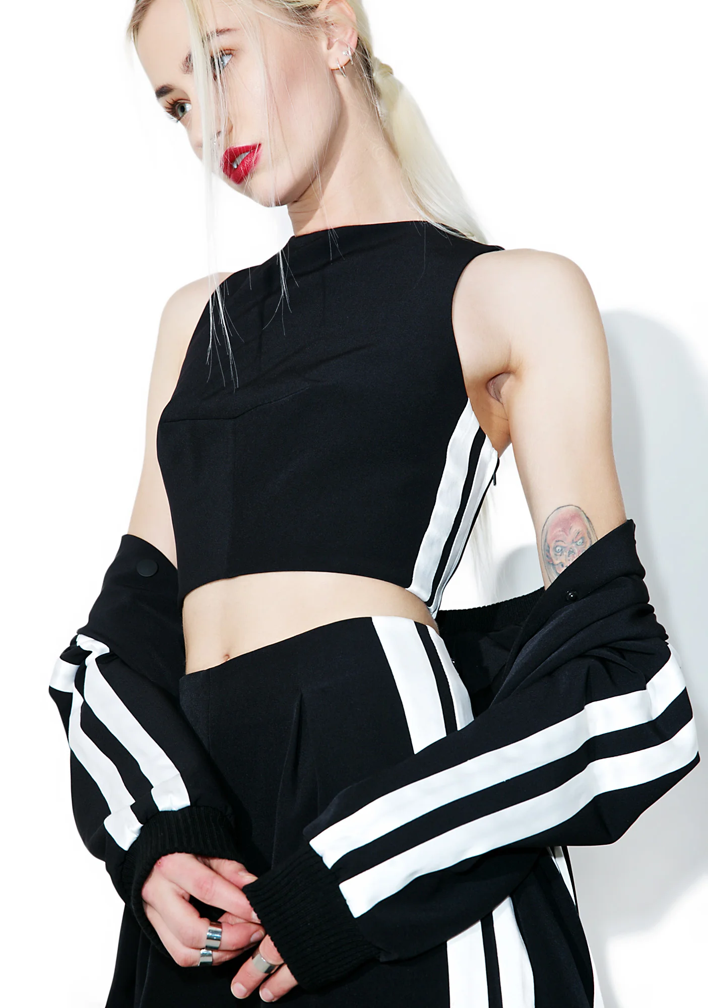 Track-Stripe Crop Top - Image 4