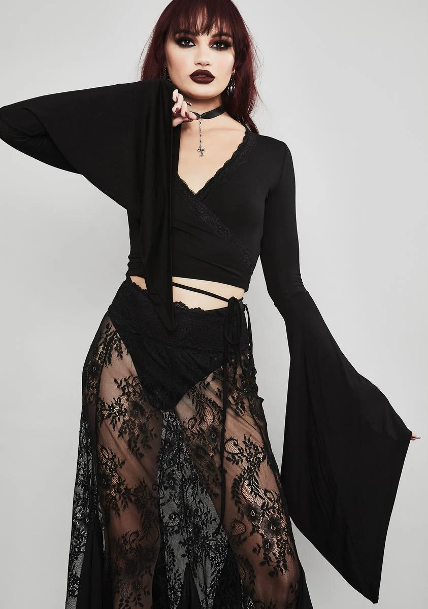 Tragic Prayer Bell Sleeve Top - Image 2