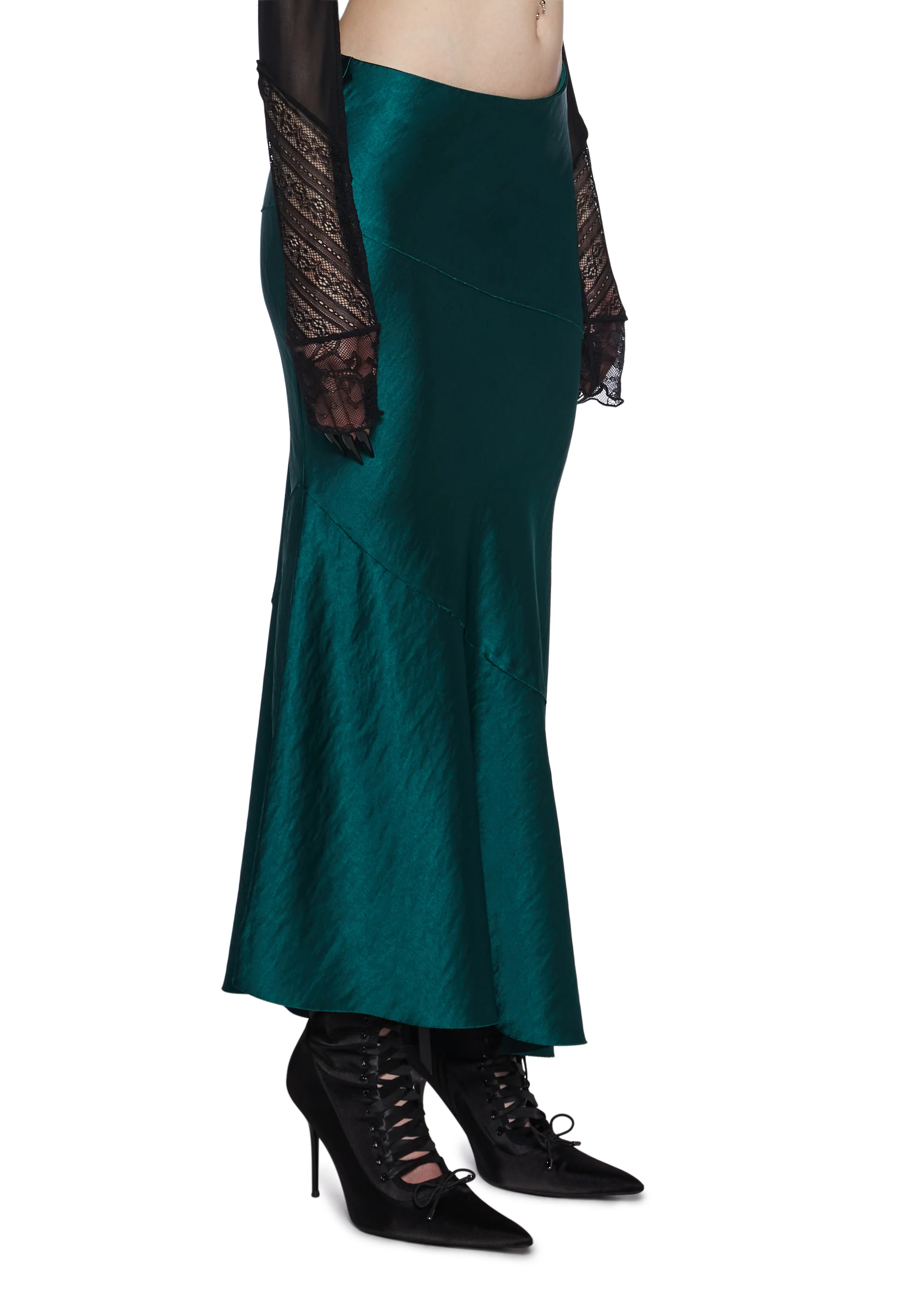 Tragically Divine Satin Midi Skirt - Image 4