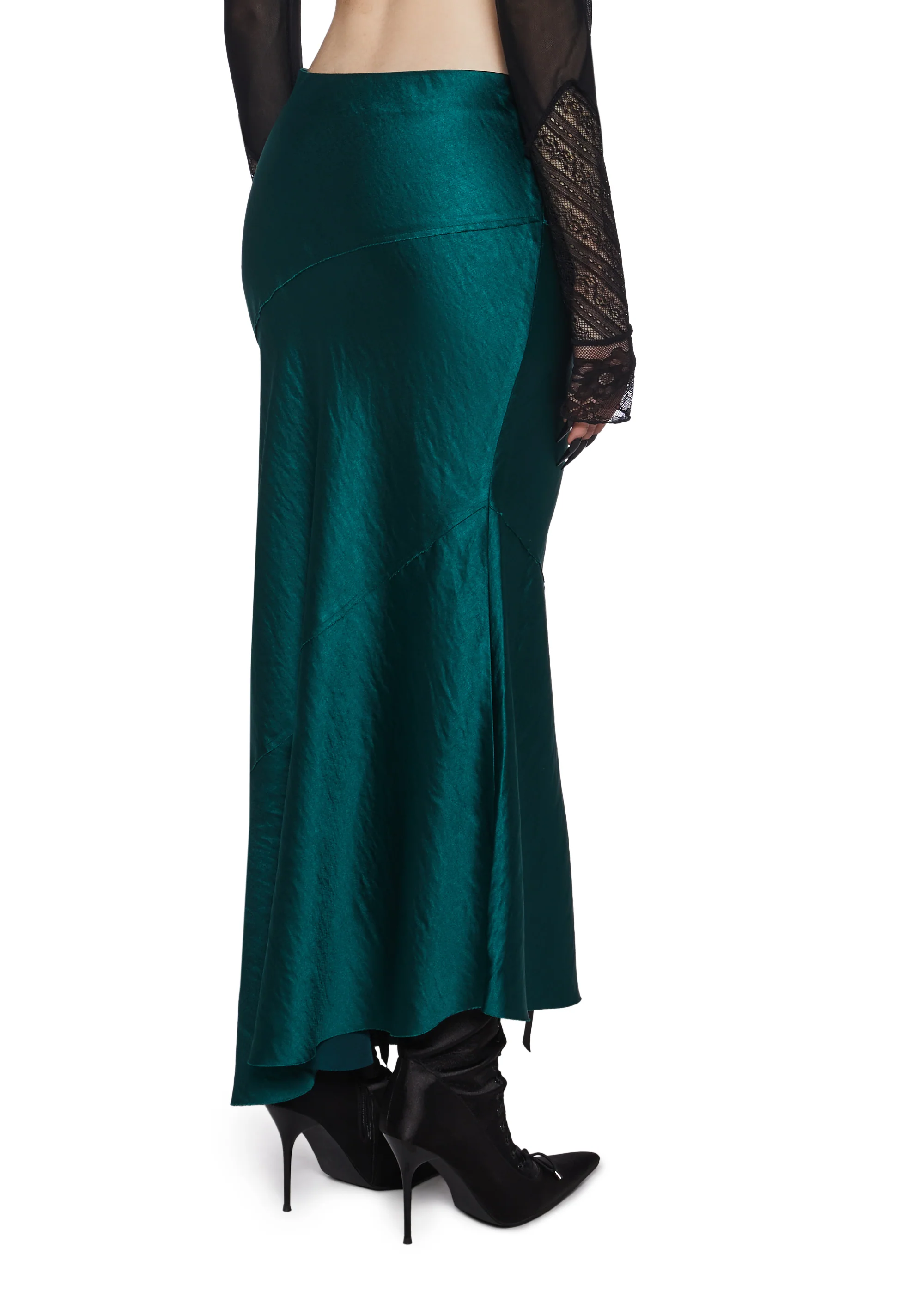 Tragically Divine Satin Midi Skirt - Image 5