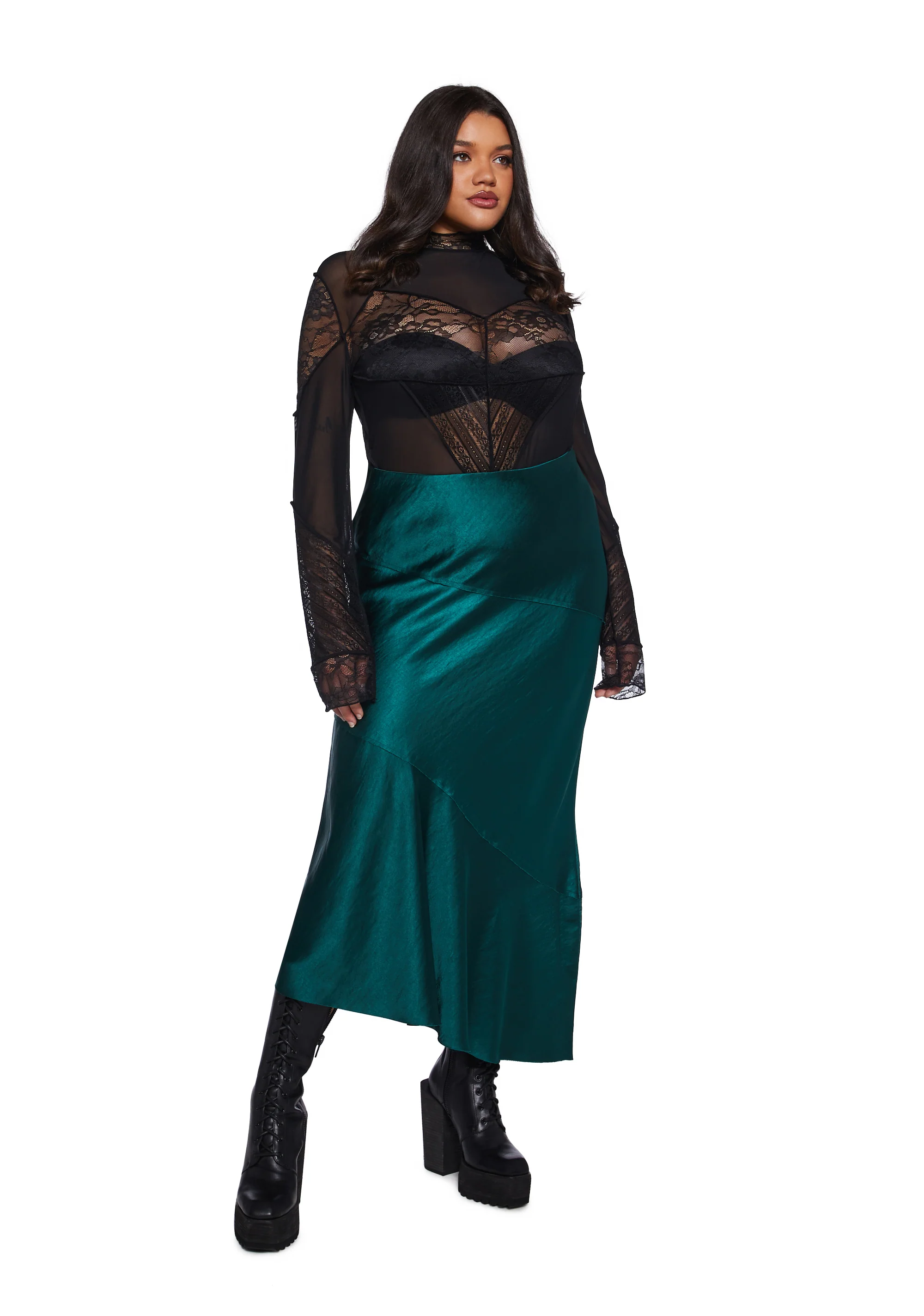 Tragically Divine Satin Midi Skirt - Image 7