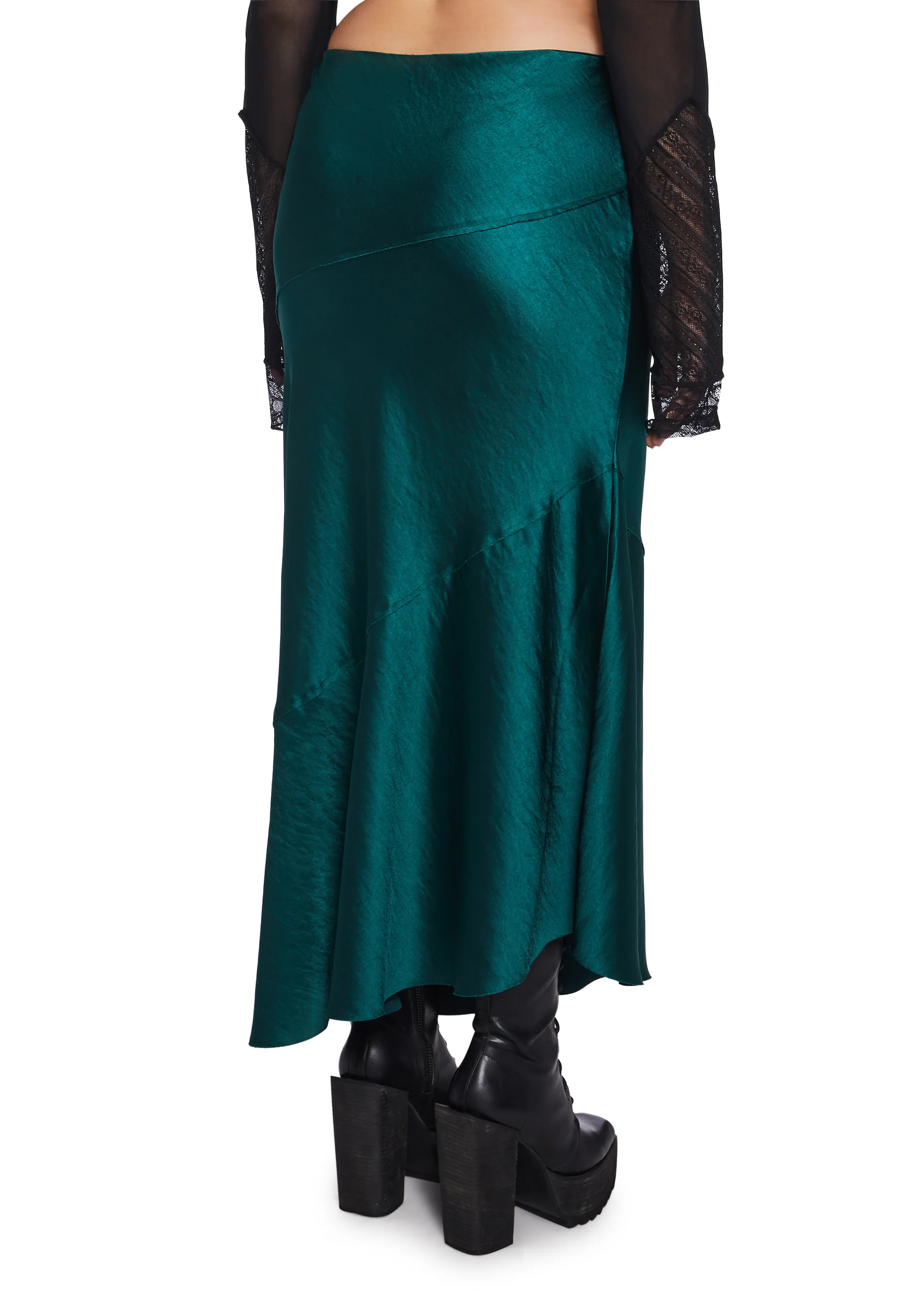 Tragically Divine Satin Midi Skirt - Image 9