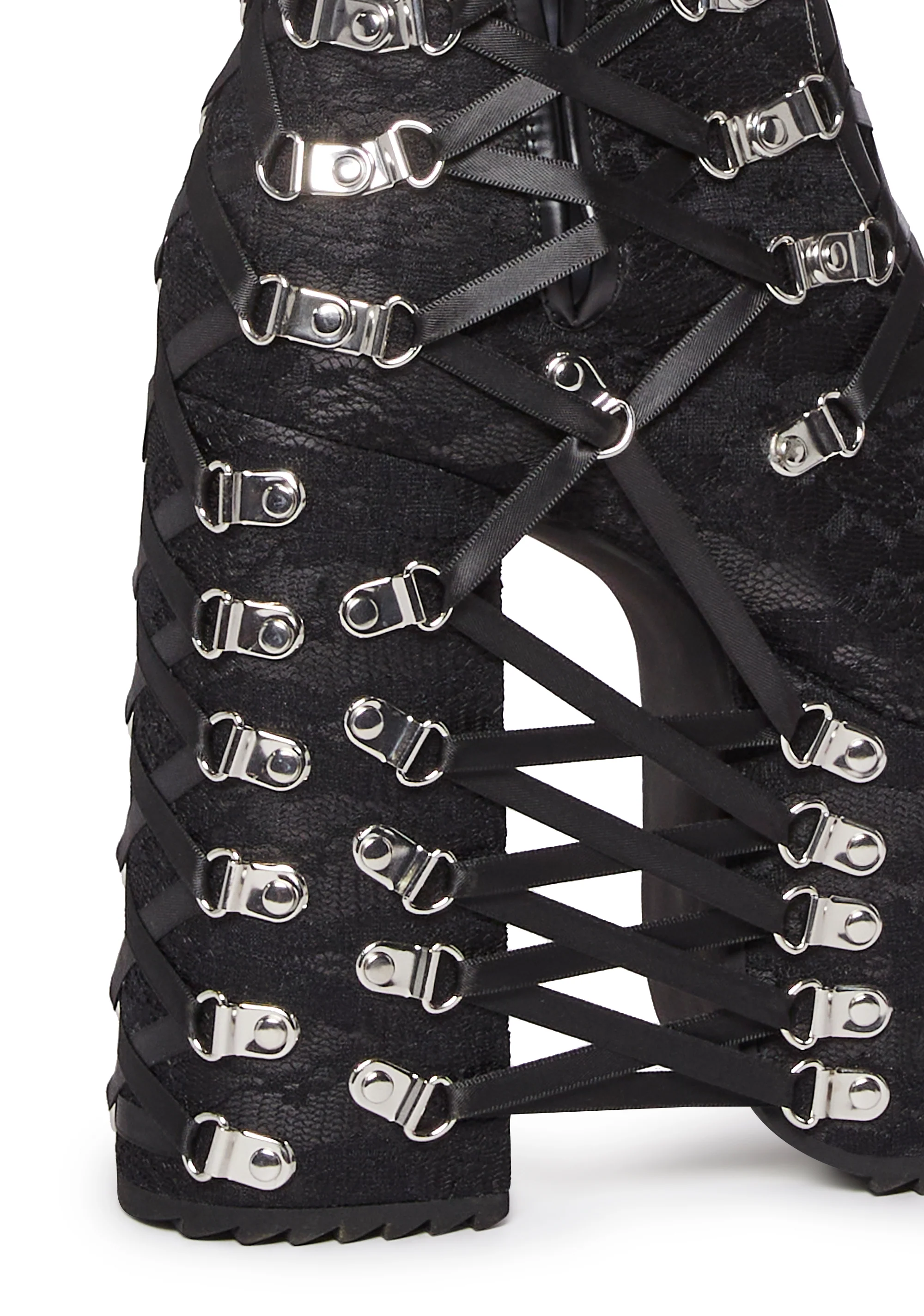 Trapped In Despair Platform Boots - Lace - Image 4