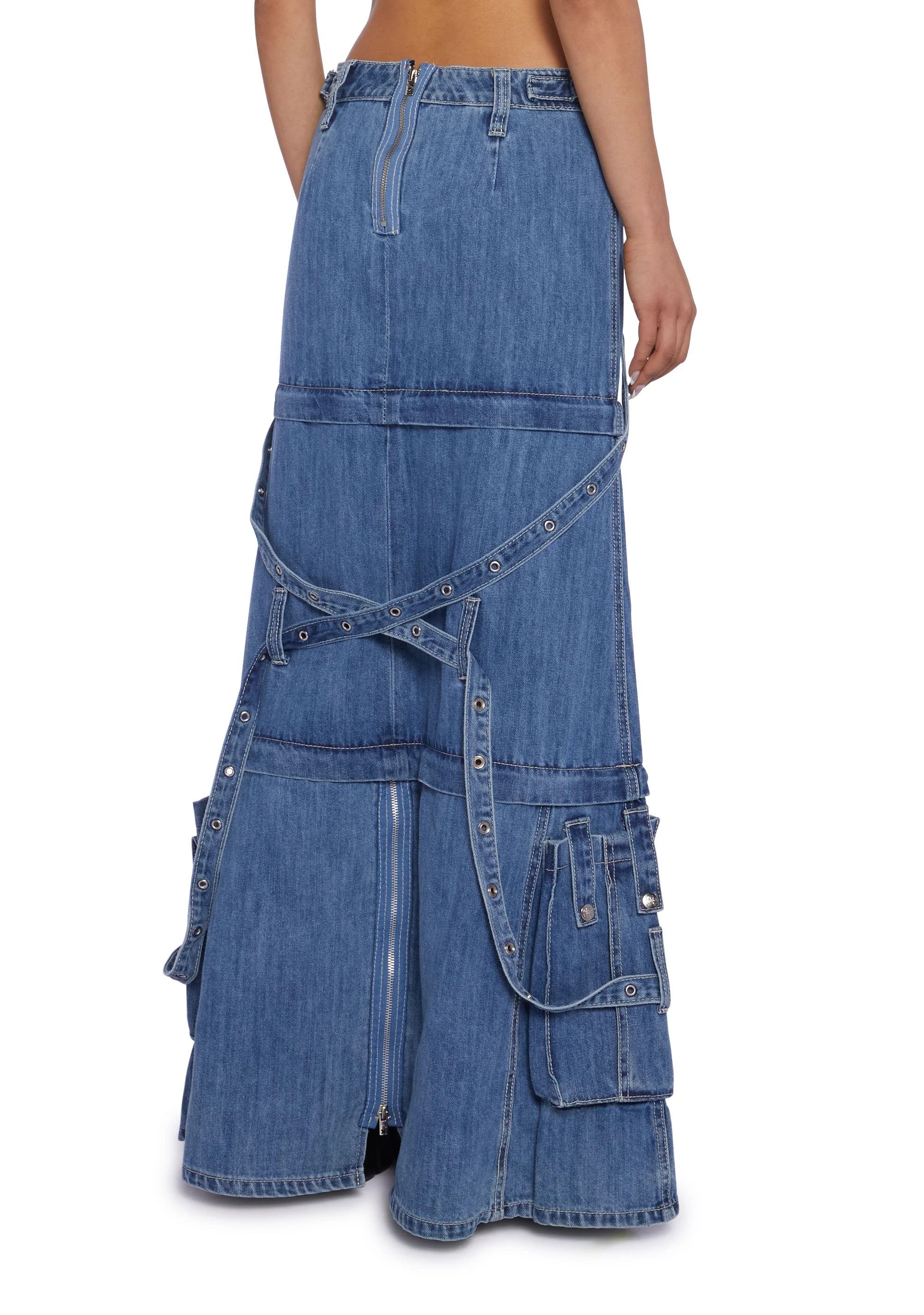 Triple Zip Off Convertible Maxi Skirt - Image 4