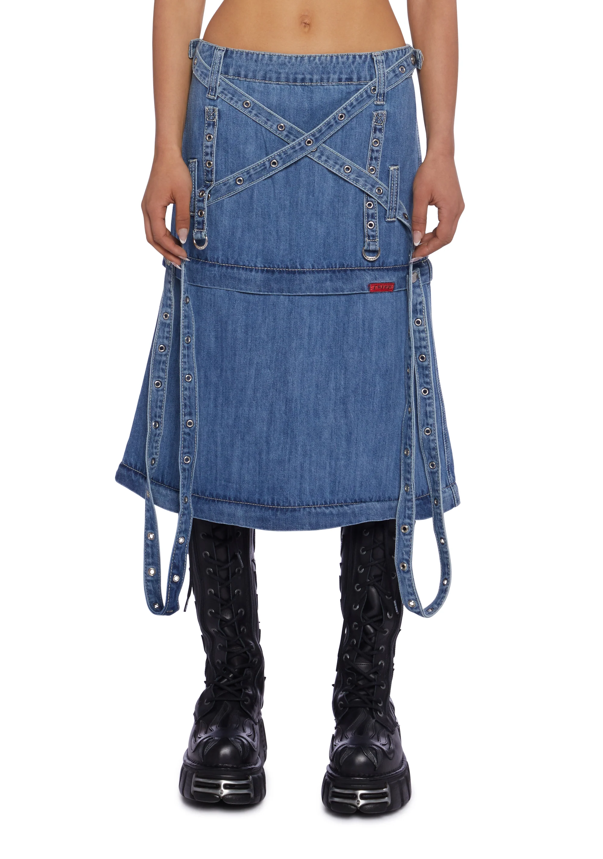 Triple Zip Off Convertible Maxi Skirt - Image 5