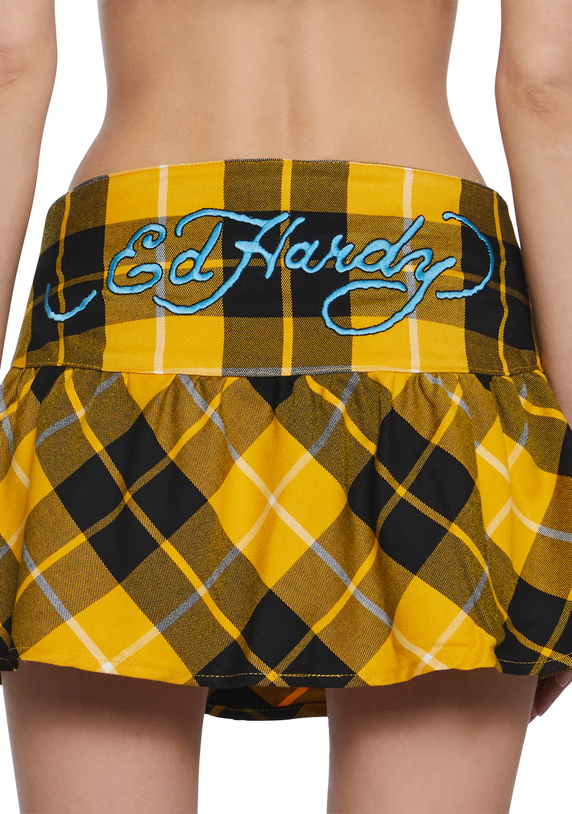 True Eagle Plaid Flare Miniskirt - Image 6
