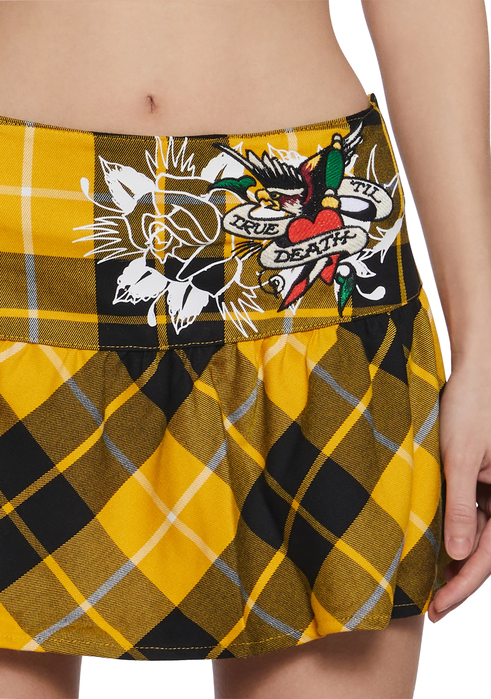 True Eagle Plaid Flare Miniskirt - Image 7
