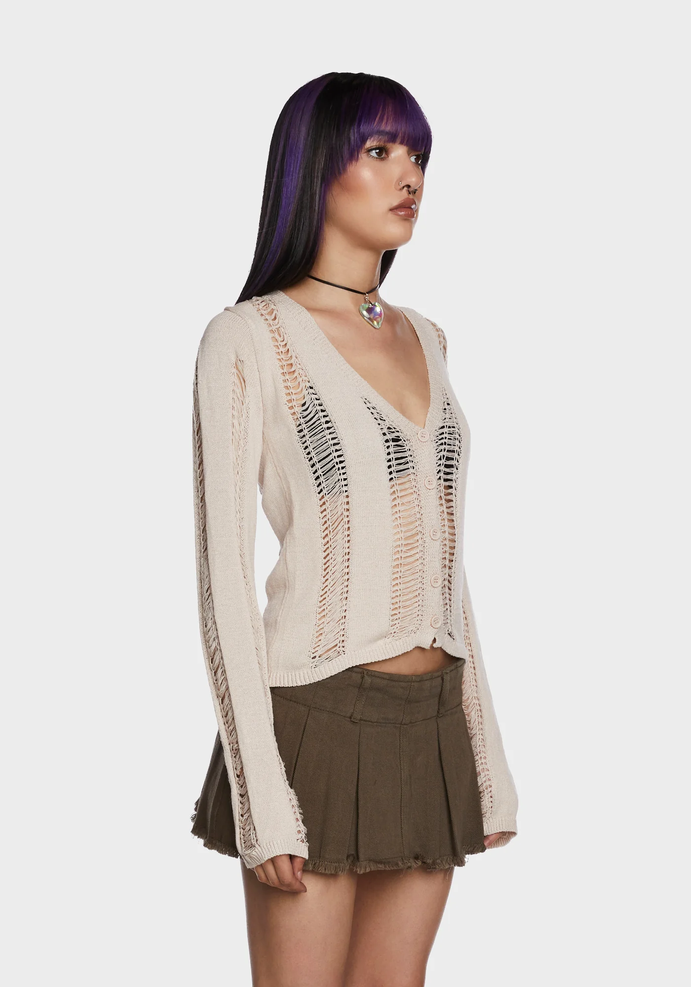 Tuned Out Crop Cardigan - Image 3