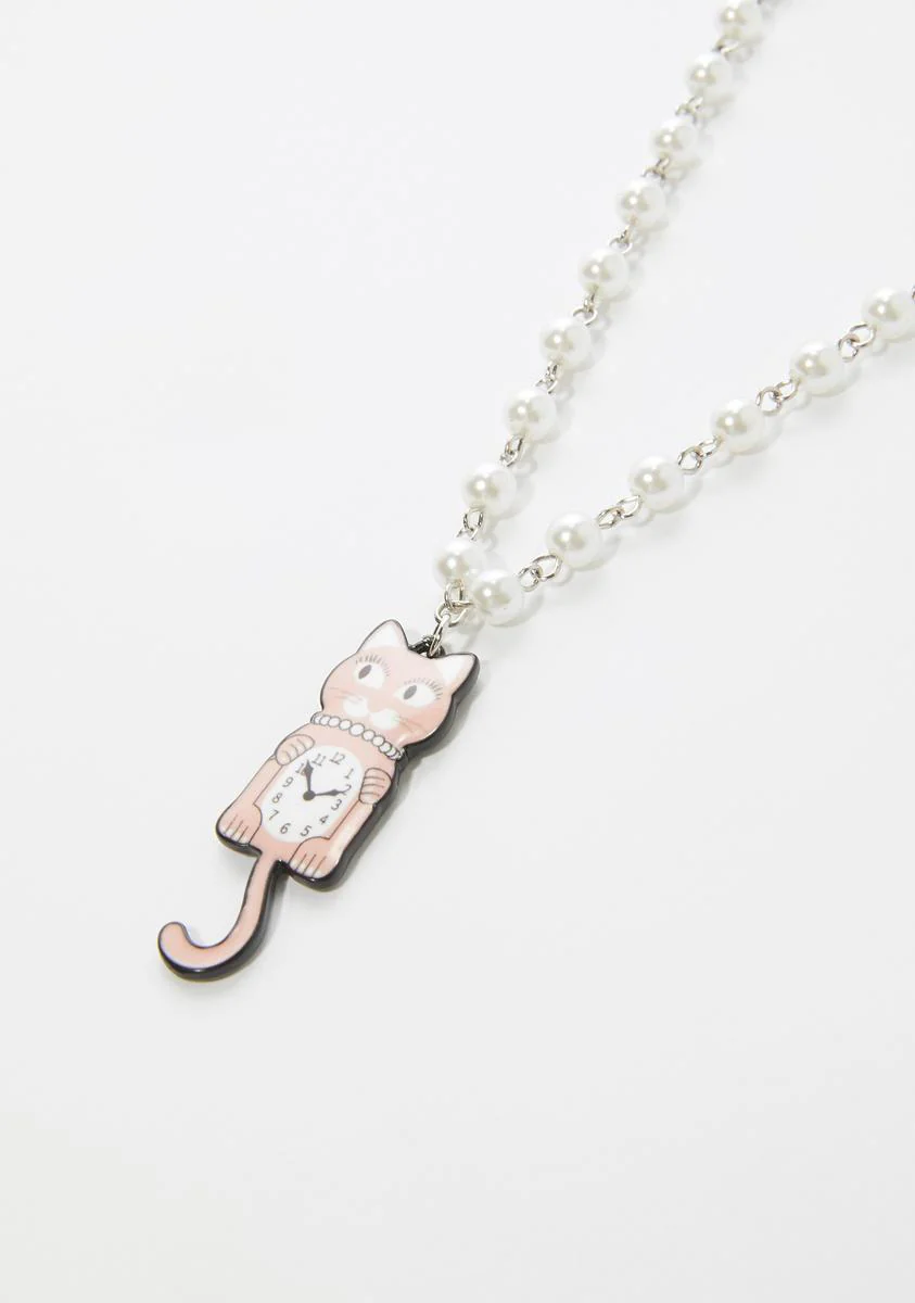 Turning Back Time Cat Pearl Choker - Image 2