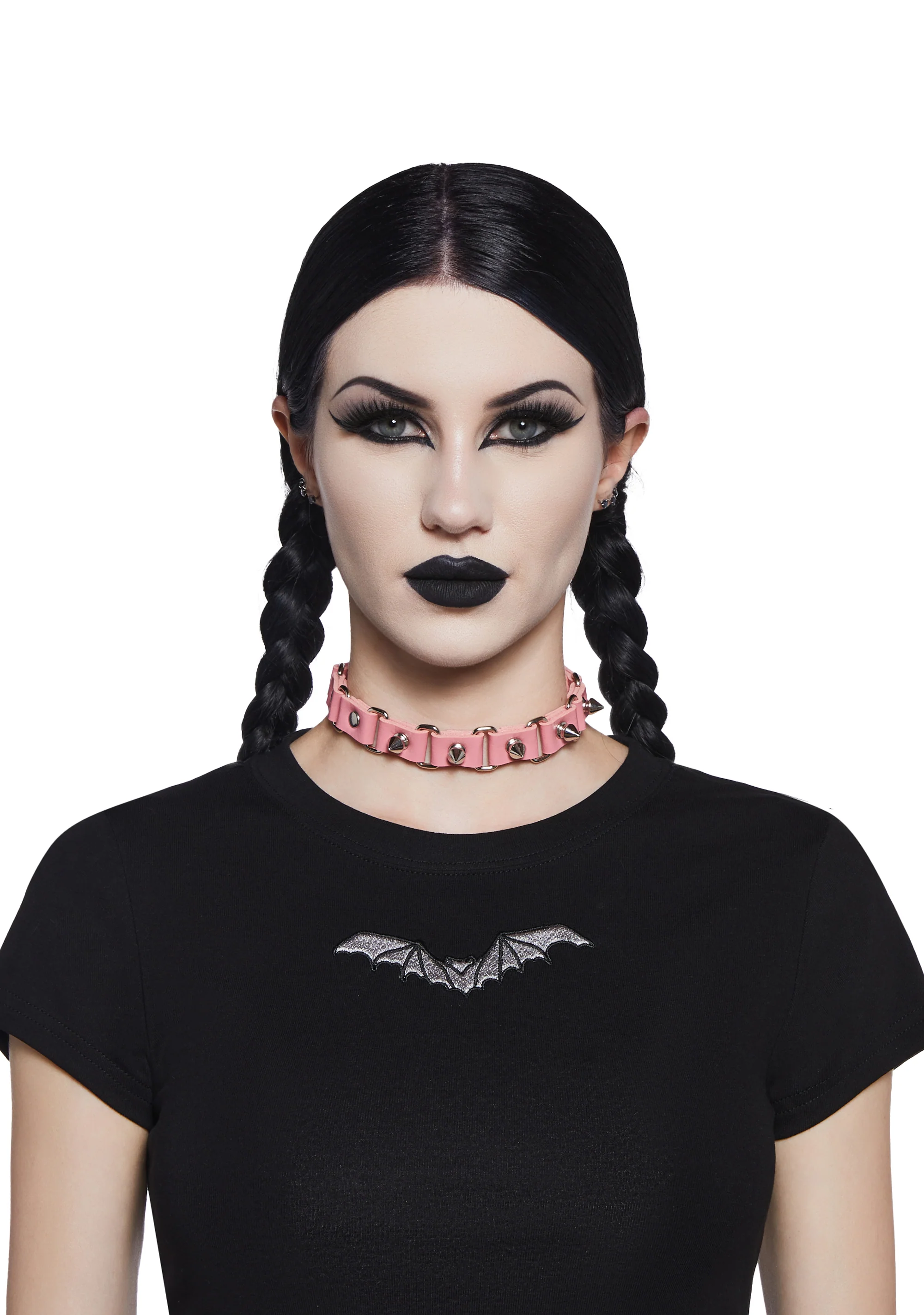 Twisted Cheer Spiked Choker - Pink - Image 2