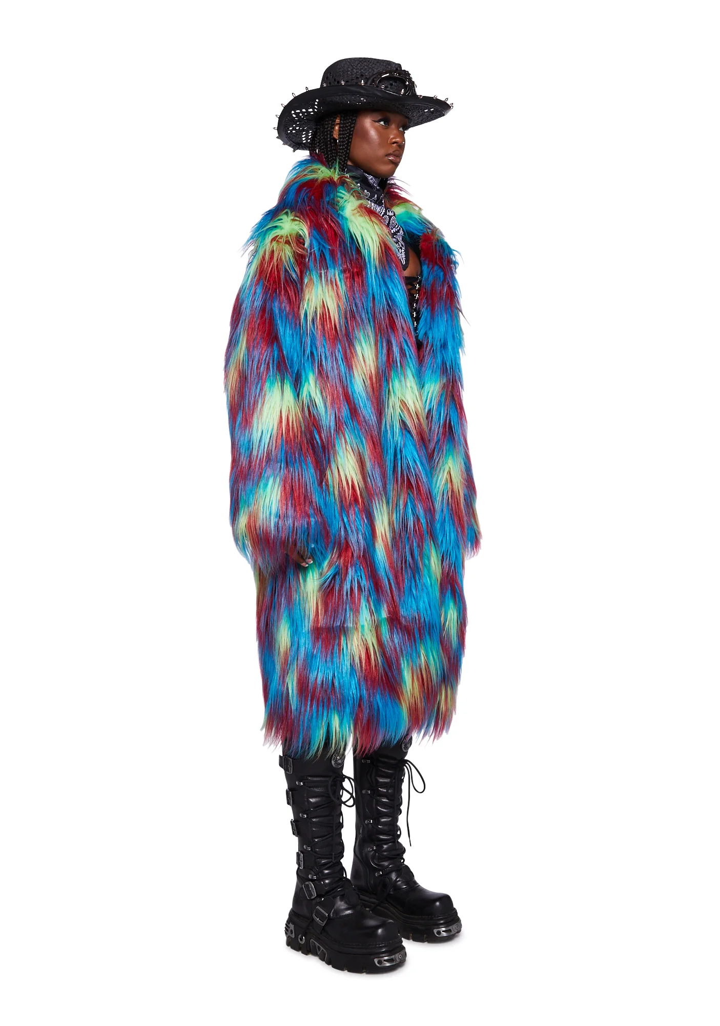 Twisted Parrot Faux Fur Coat - Image 3