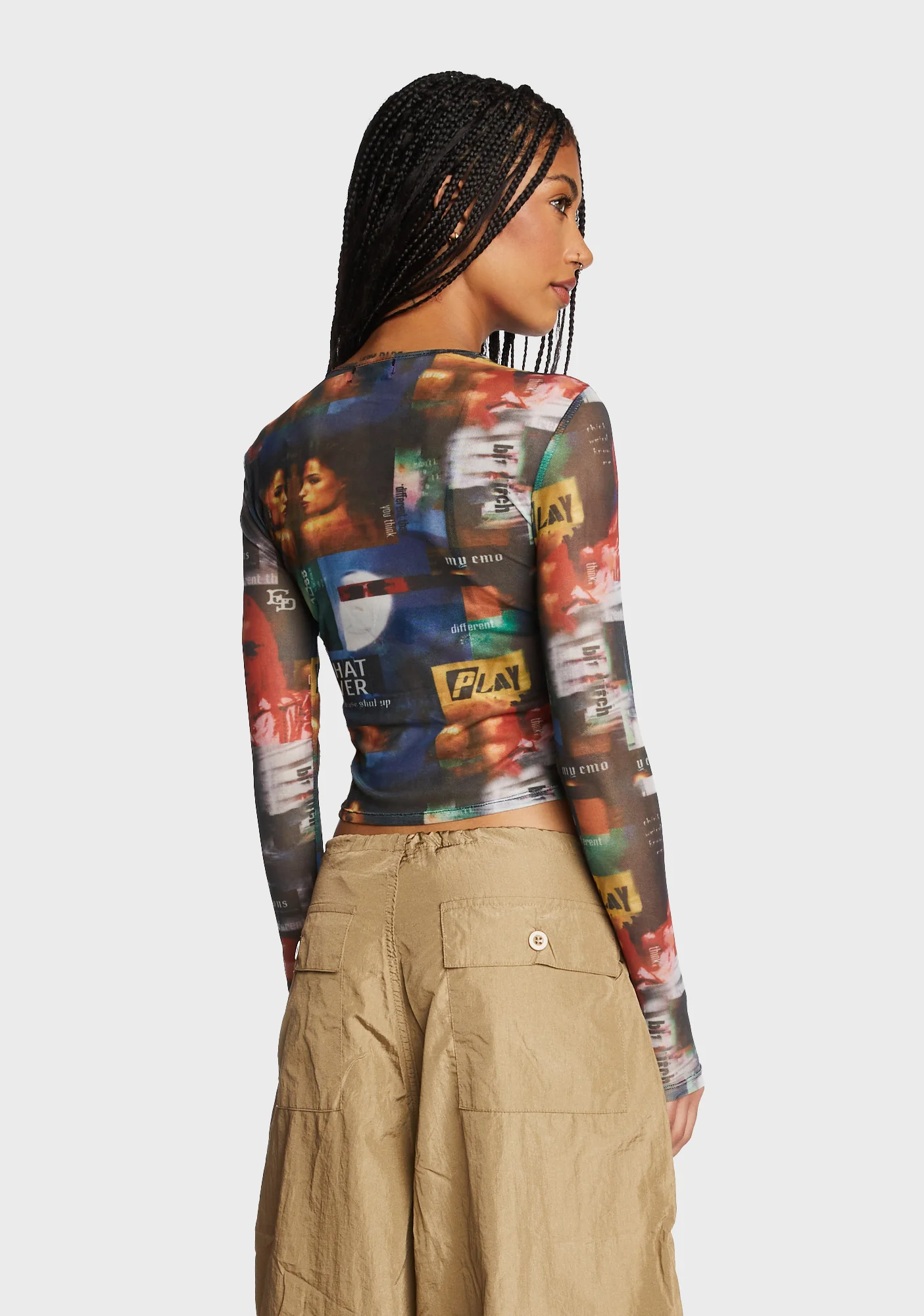Two Faced Mesh Top - Multi - Image 4