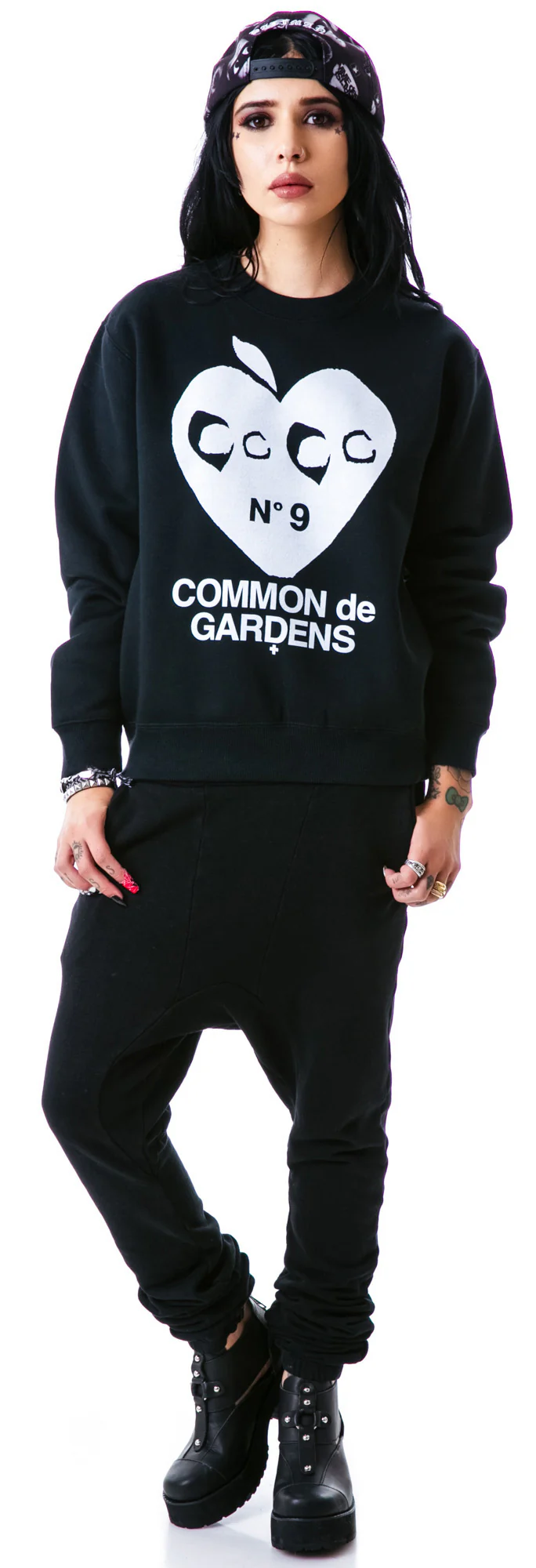 UC Apple Heart Crew Pullover Sweatshirt - Image 2