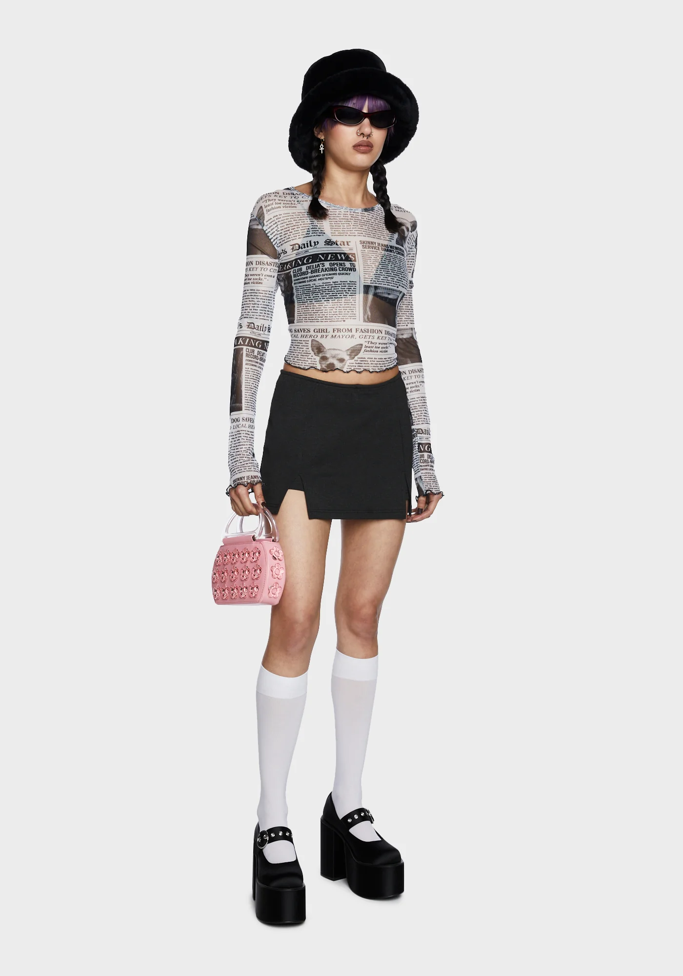 Under The Boardwalk Mini Skort - Charcoal - Image 5