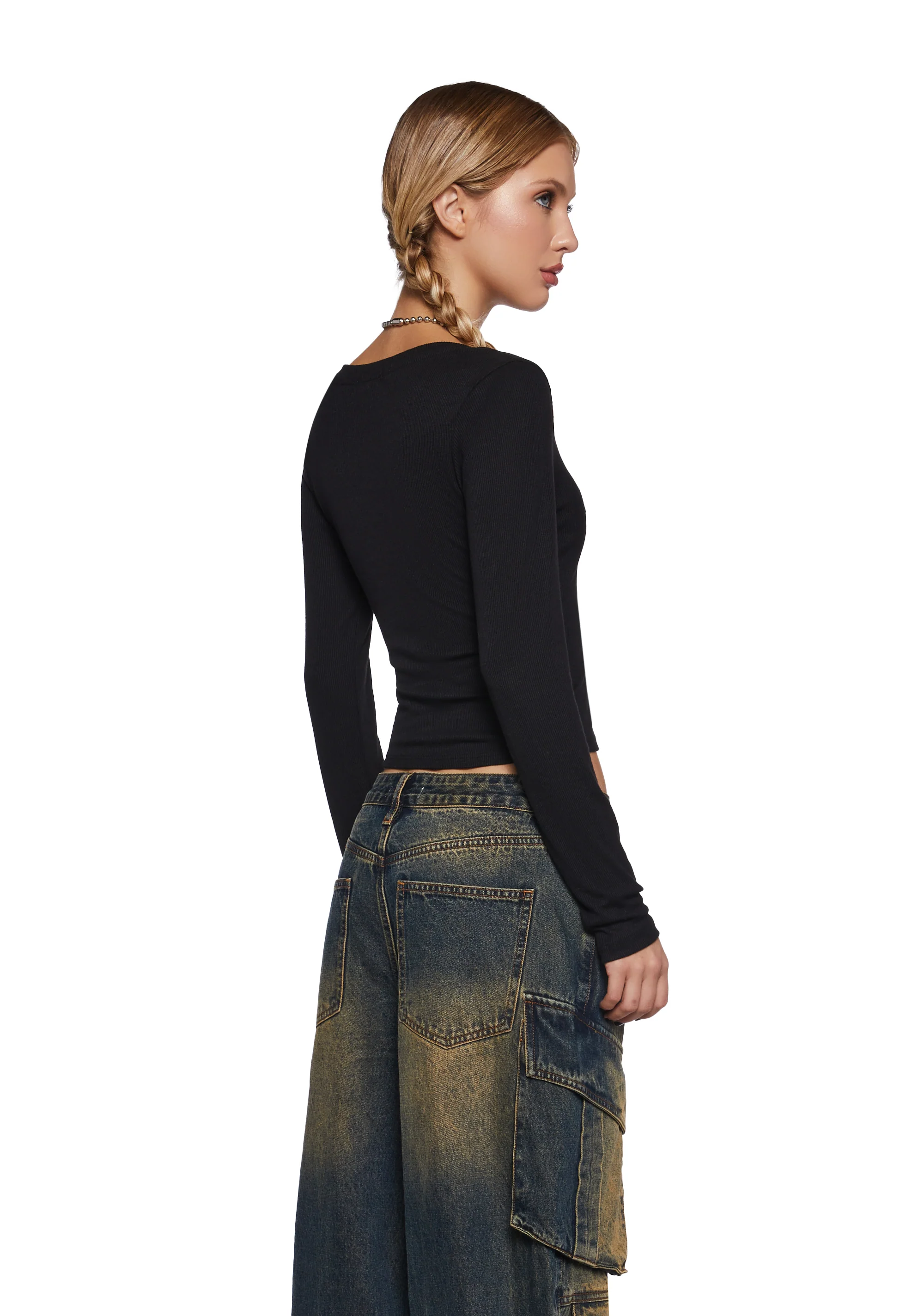 Understated Days Long Sleeve Tee - Black - Image 4