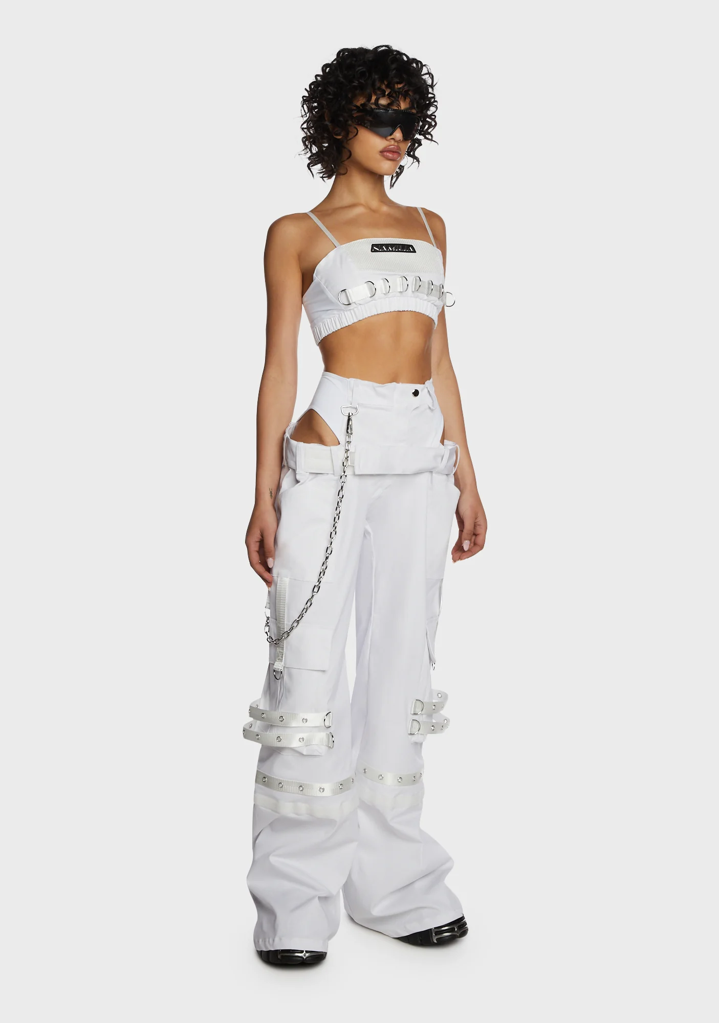 Underworld Cut-Out Cargo Pants - White - Image 2