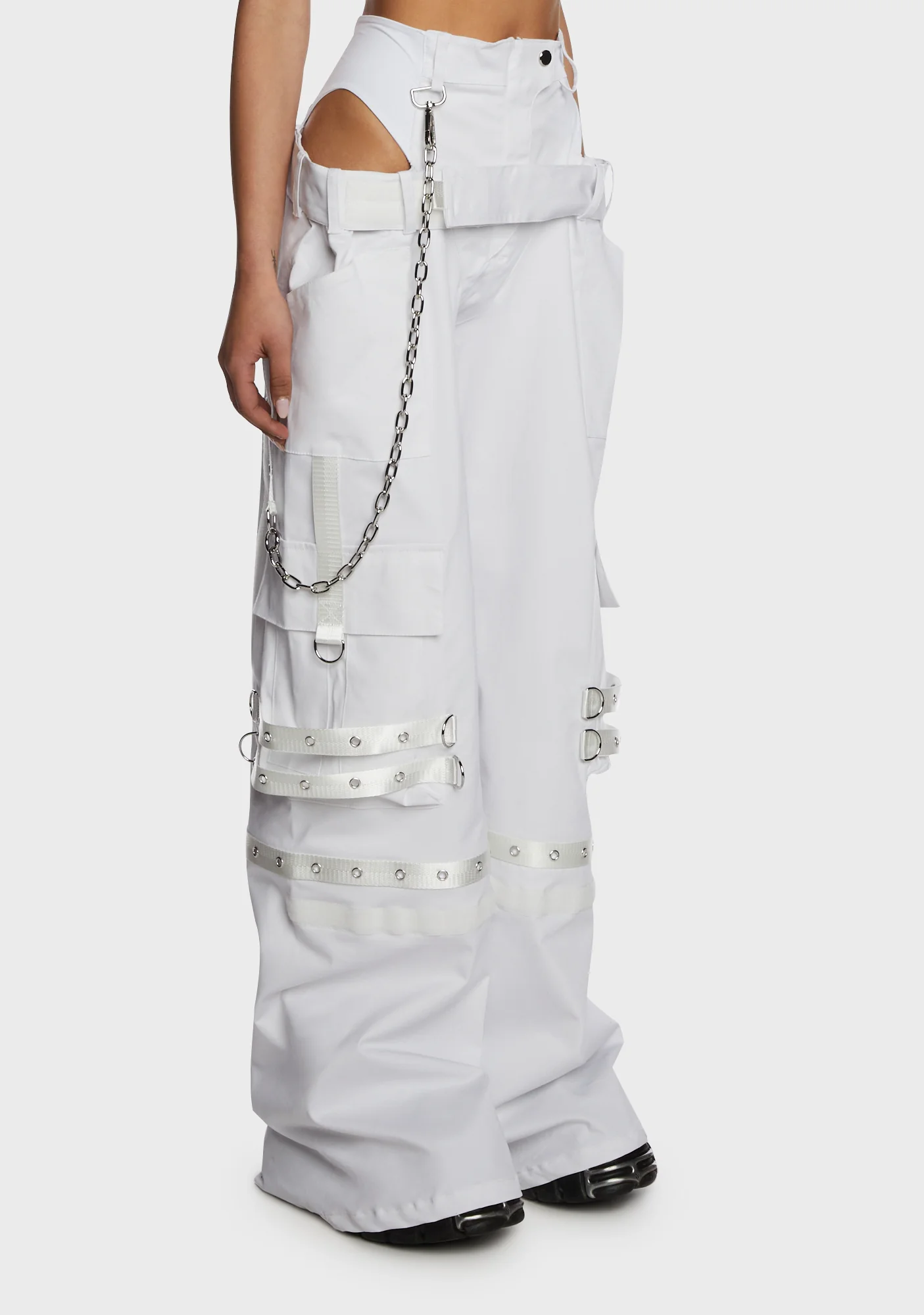 Underworld Cut-Out Cargo Pants - White - Image 4