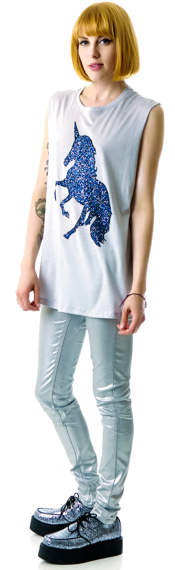 Unicorn Sparkles Tank - Light Gray - Image 10