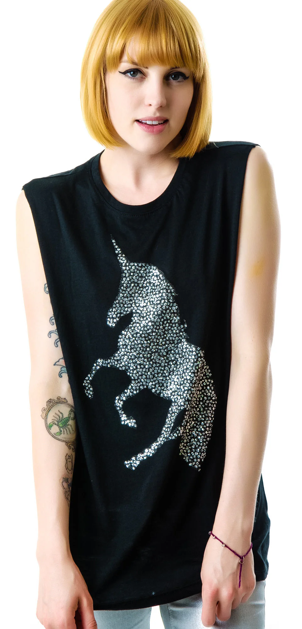 Unicorn Sparkles Tank - Light Gray - Image 3