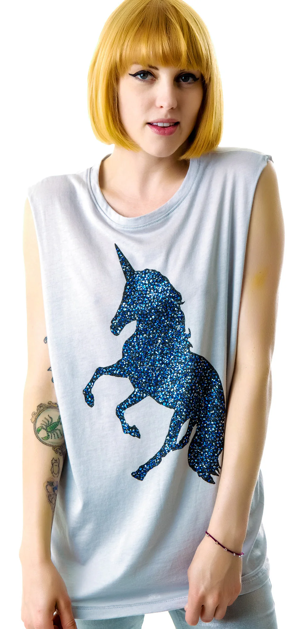 Unicorn Sparkles Tank - Light Gray - Image 7