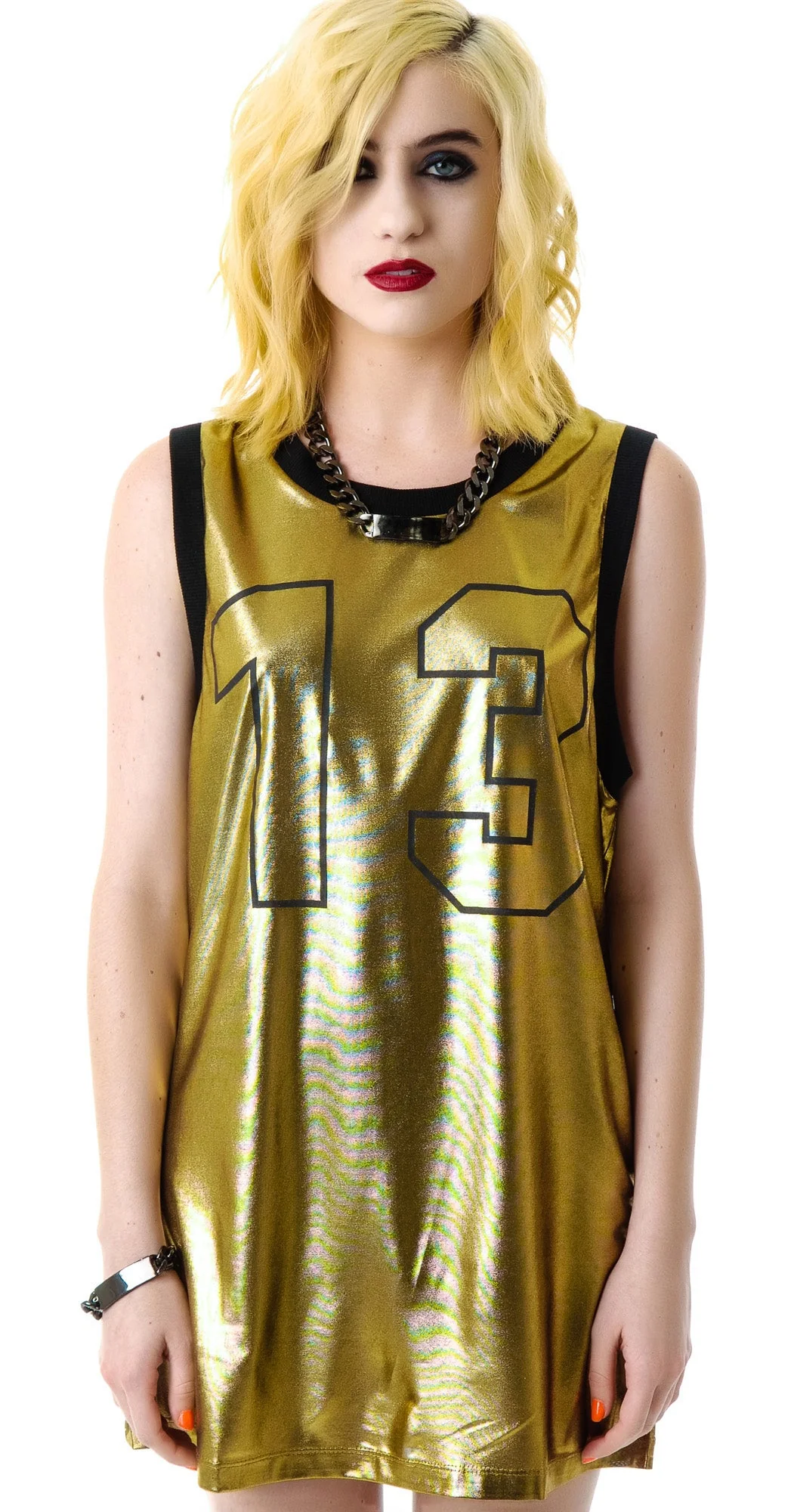 Unlucky 13 Jersey Tank - Gold - Image 4