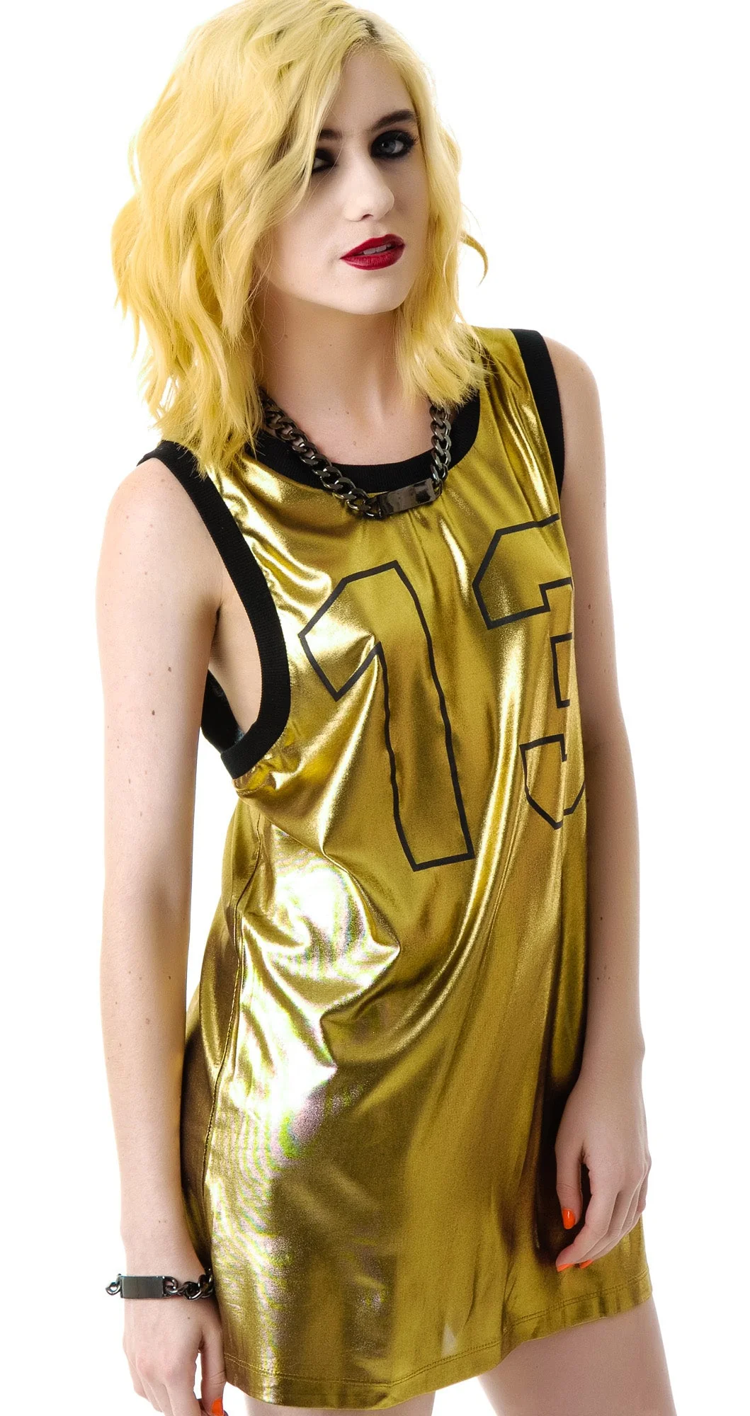 Unlucky 13 Jersey Tank - Gold - Image 5