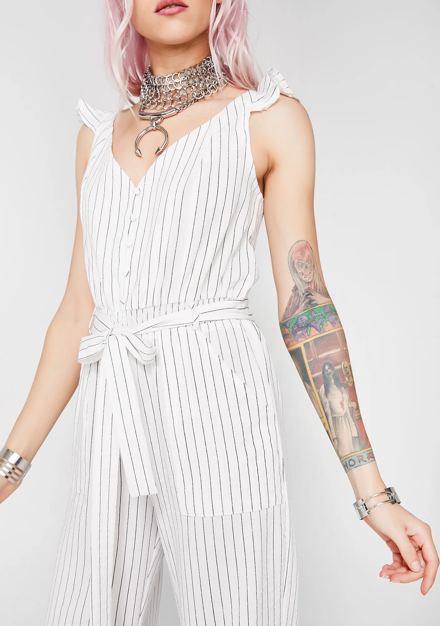 Unprofessional Striped Jumpsuit - Image 2