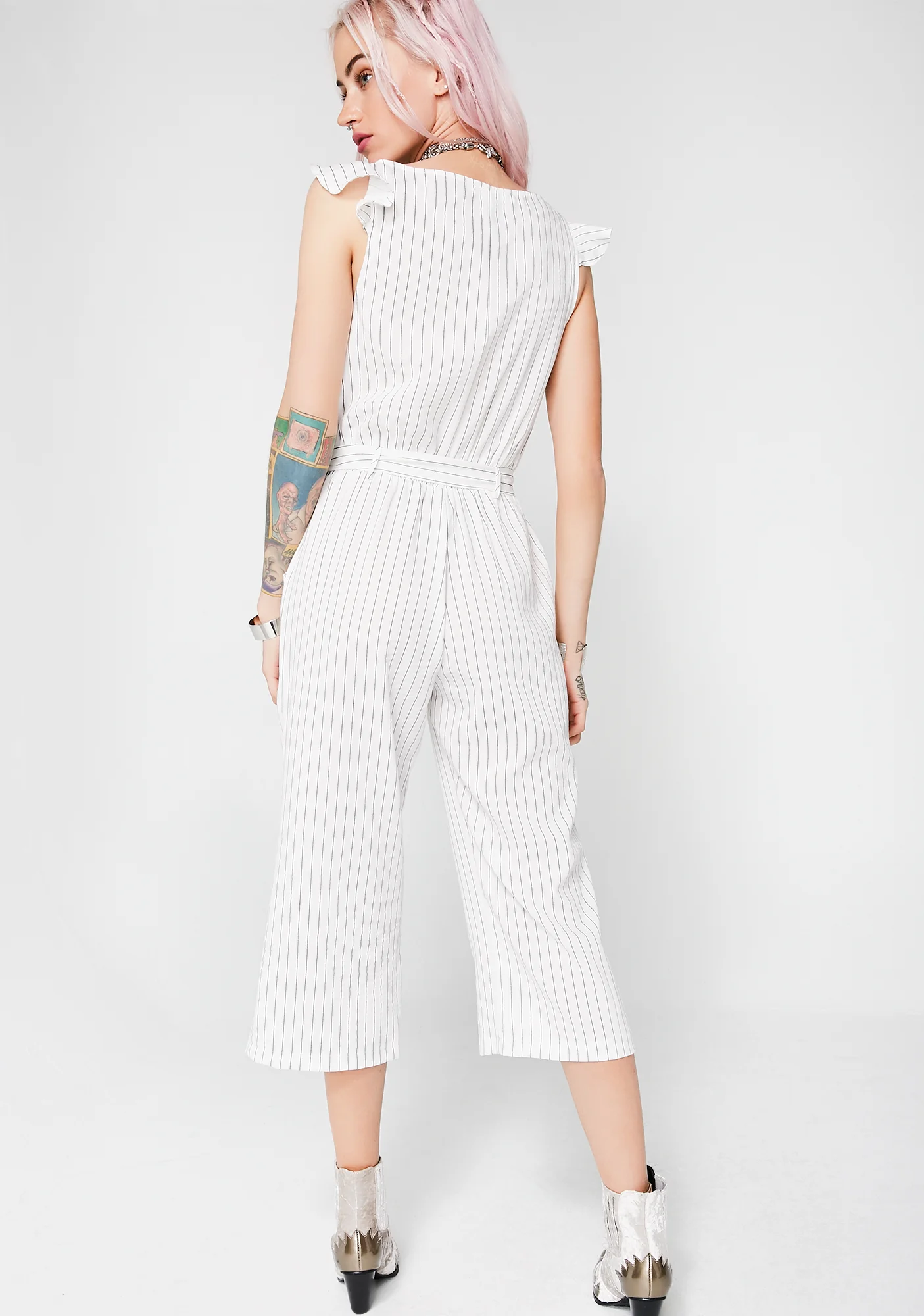 Unprofessional Striped Jumpsuit - Image 4