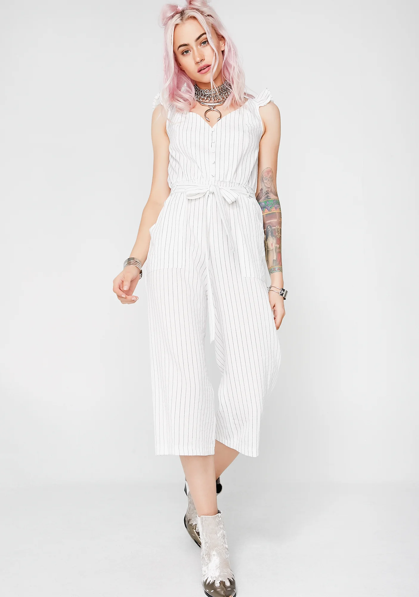 Unprofessional Striped Jumpsuit - Image 5