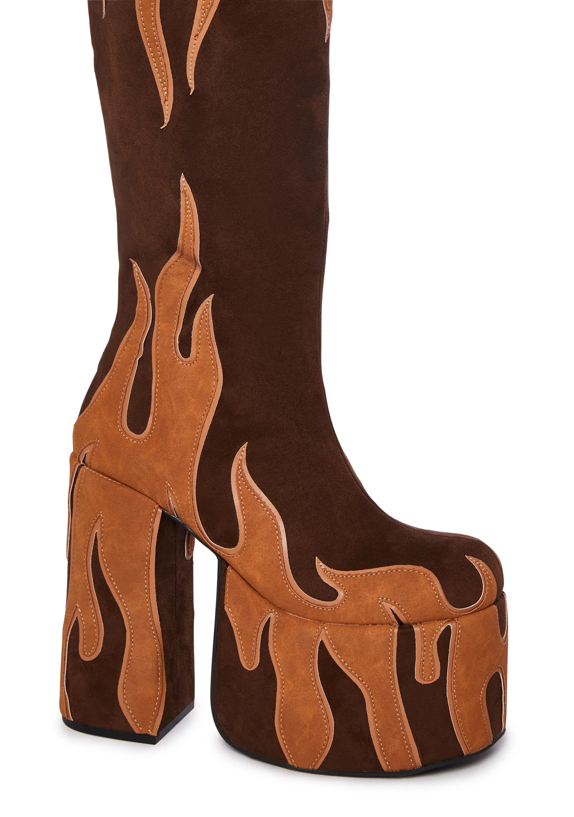 Up In Flames Platform Boots - Brown - Image 2