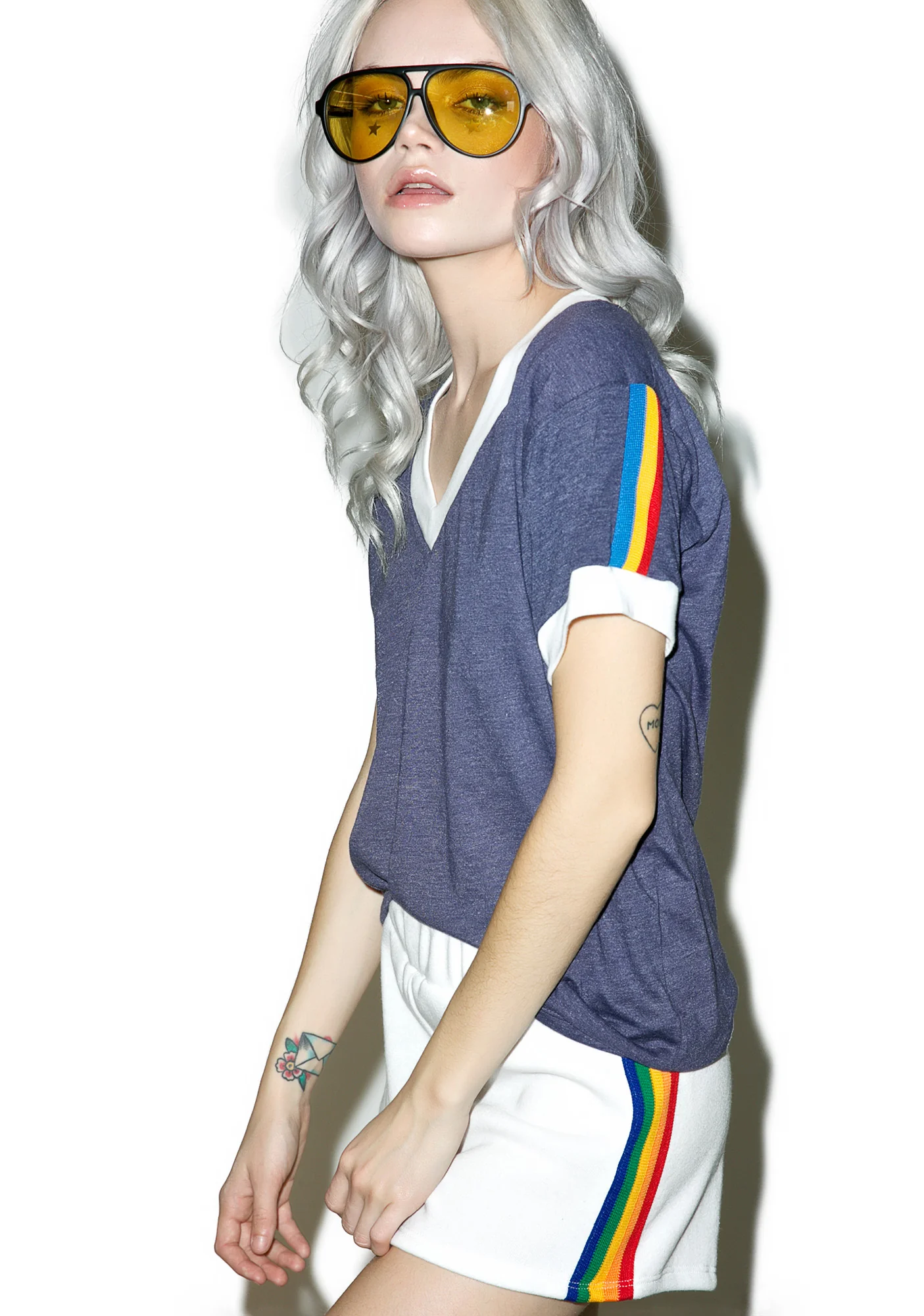 V-Neck Ringer Muscle Tee - Image 3