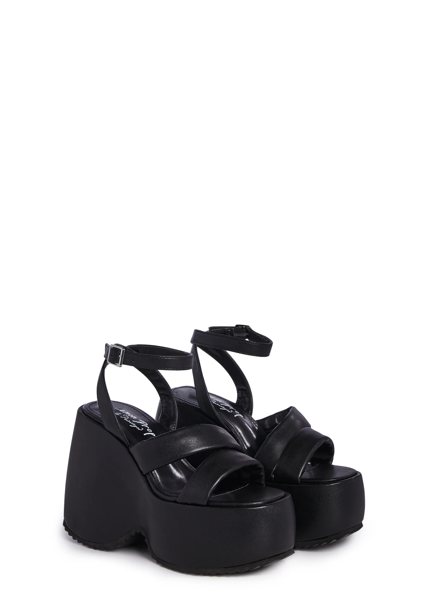 Valentin Platform Wedges - Black - Image 3