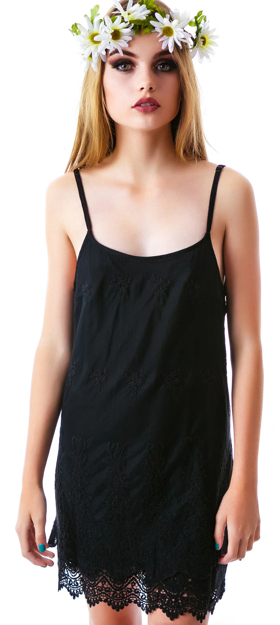 Valley of Flowers Lace Tunic - Black - Image 8