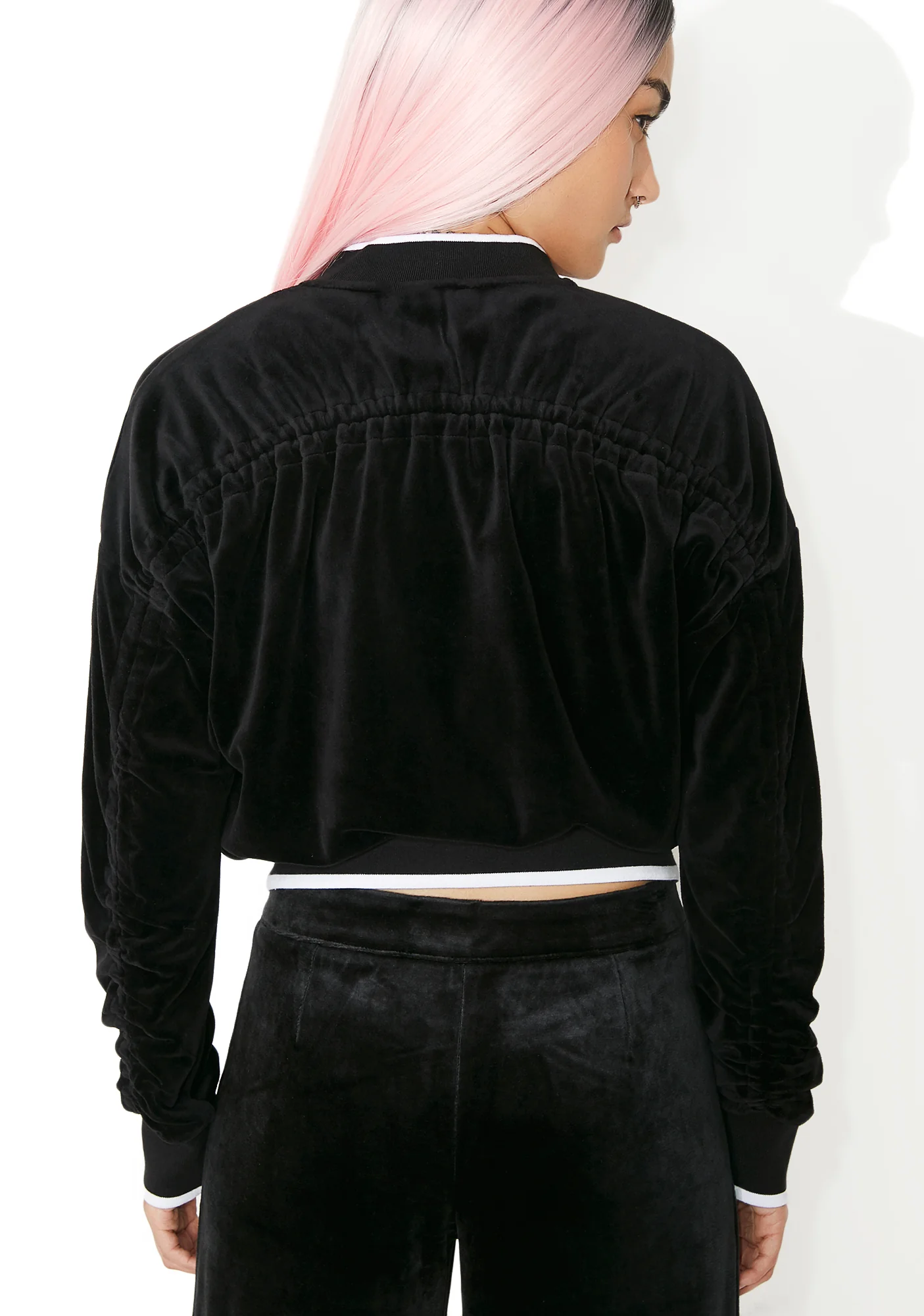 Velour Ruched Track Jacket - Image 6