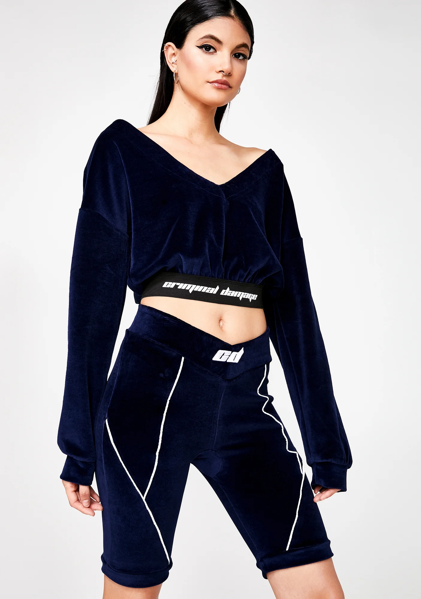 Velour Structured Shorts - Image 2
