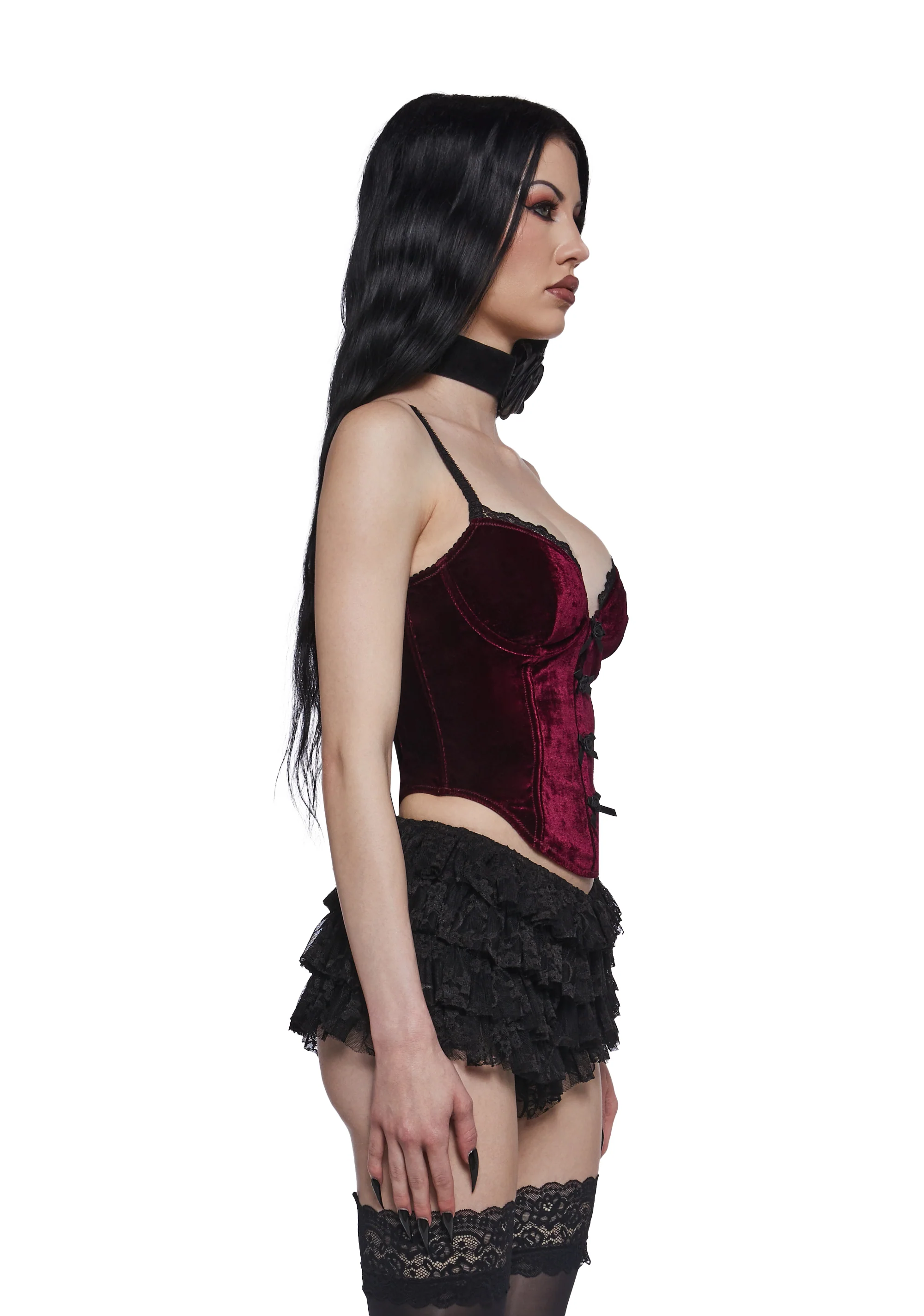 Covet You Corset Top - Burgundy - Image 3