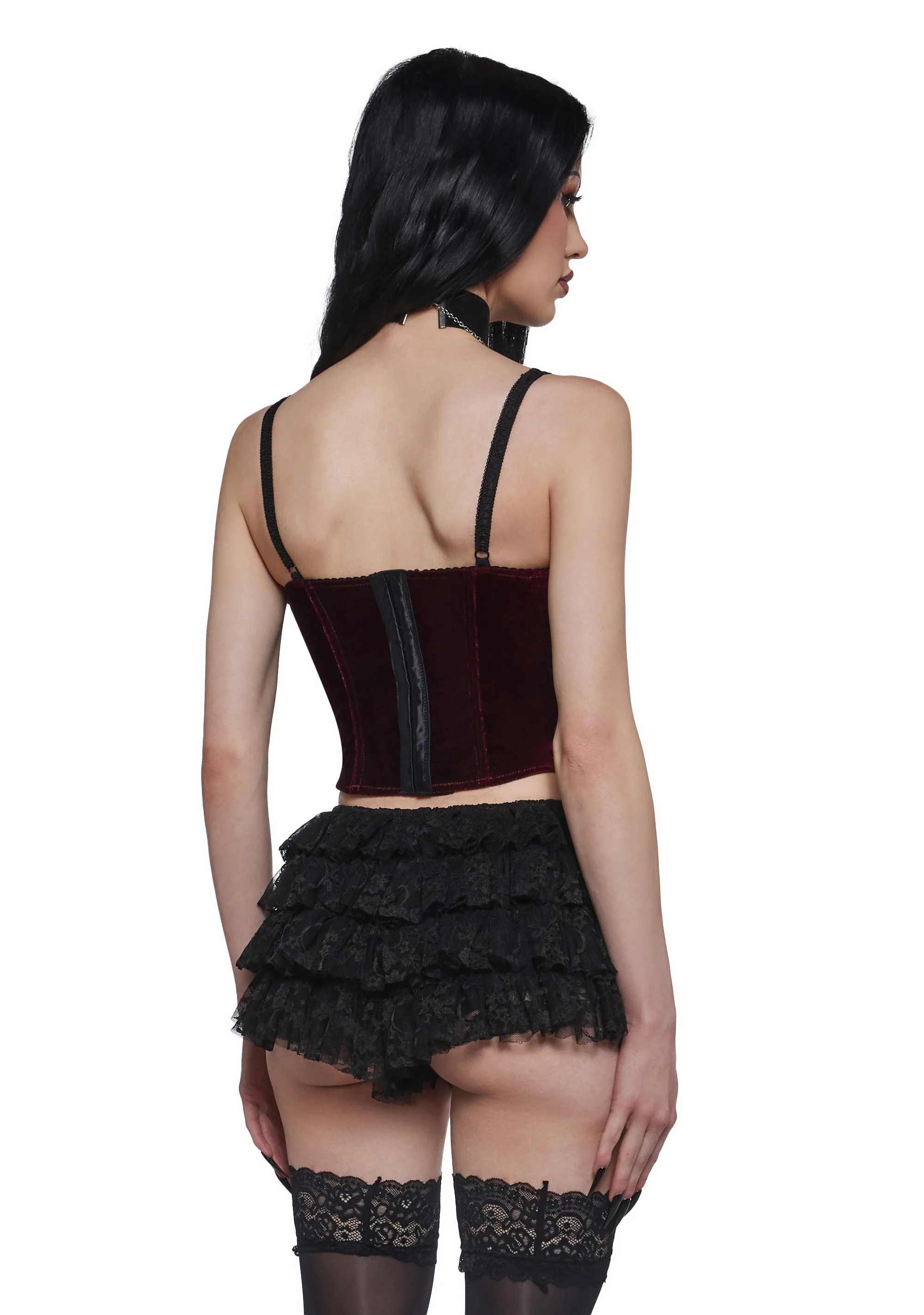 Covet You Corset Top - Burgundy - Image 4
