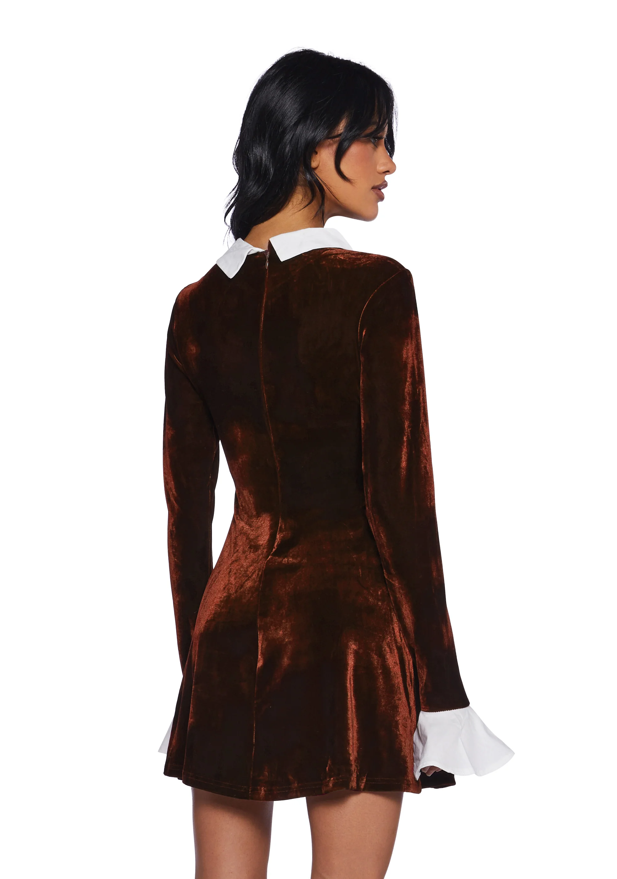 Macchiato Sessions Velvet Dress - Brown - Image 4
