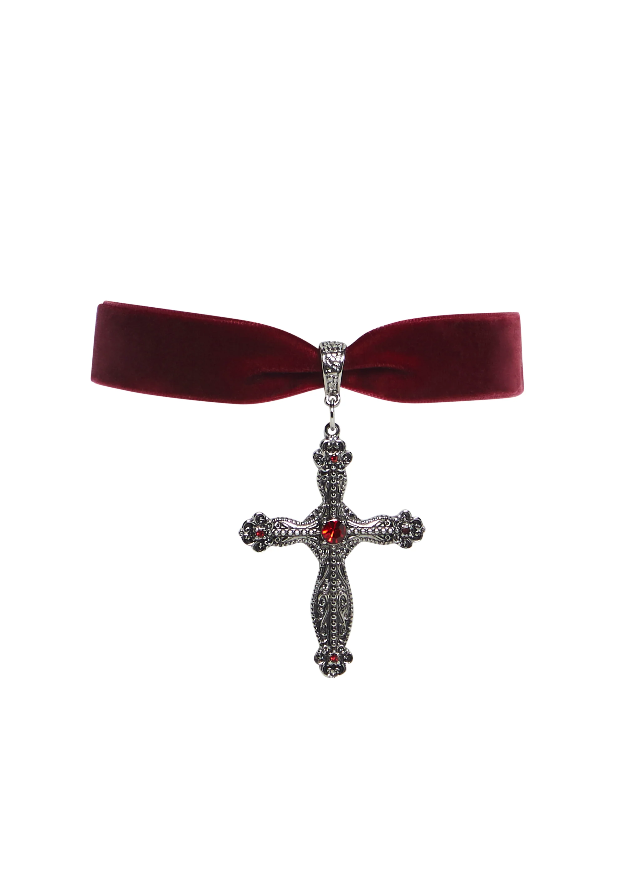 Velvet Cross Choker - Image 4